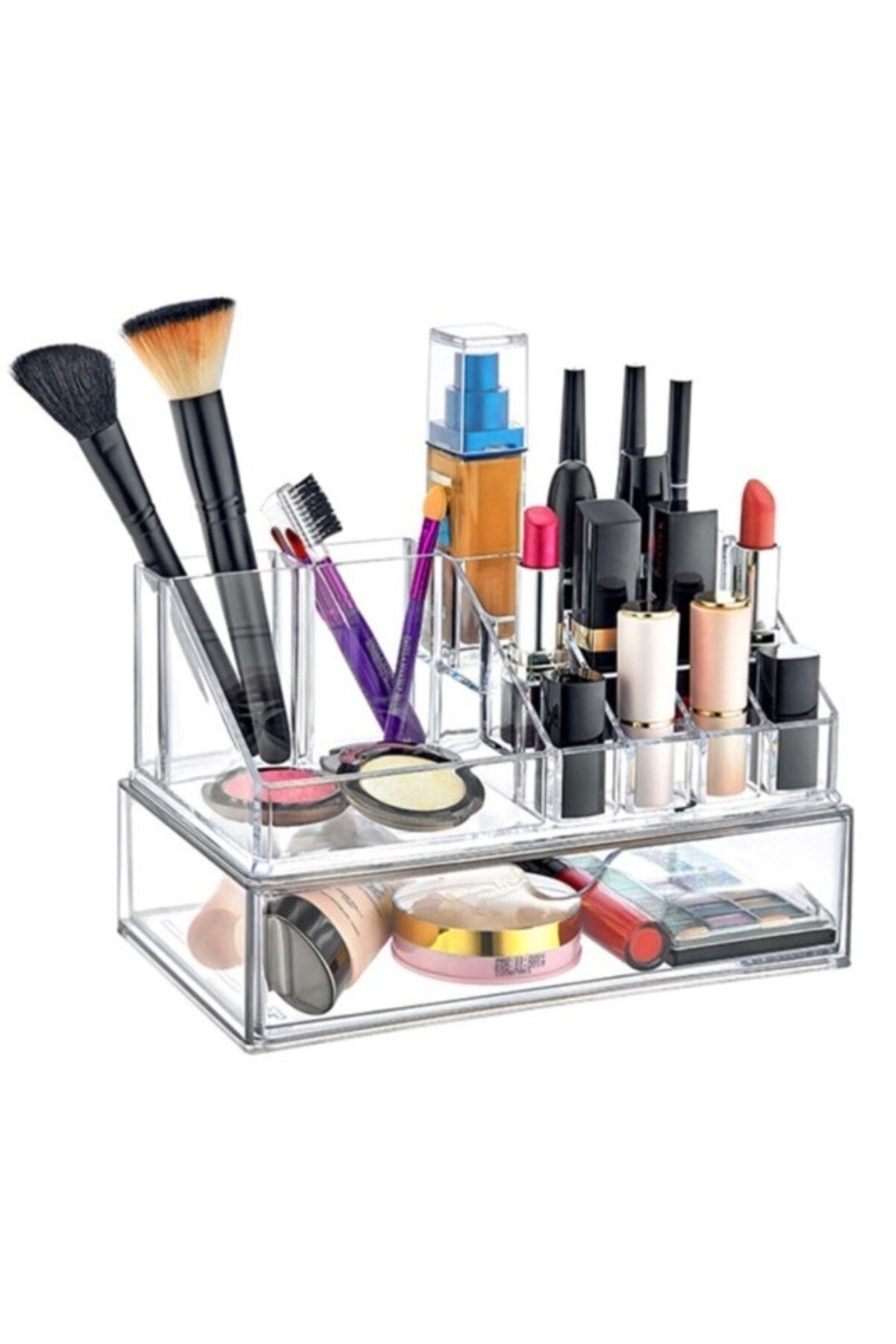 İntekcity Makyaj Düzenleyici Set 2 Katlı 1 Çekmeceli Akrilik Organizer