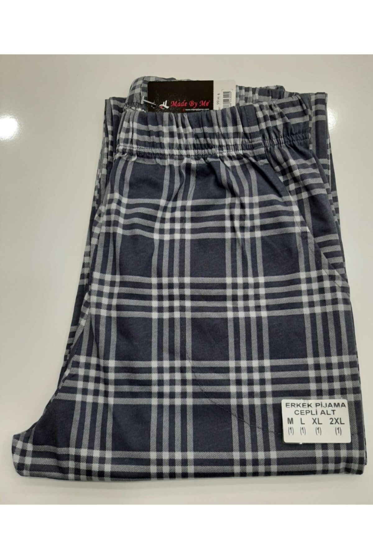 Bahar iç giyim Unisex Gri Mavi Pijama Tek Alt
