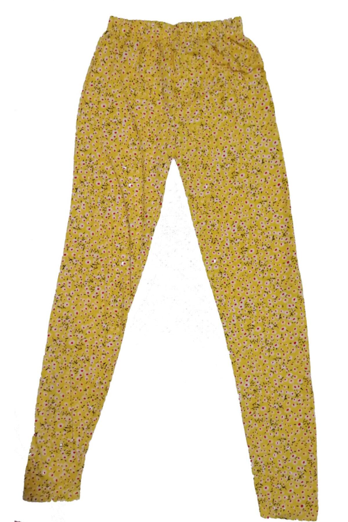 Bağcı Kadın Sarı Pamuklu Penye Kumaştan Pijama Altı