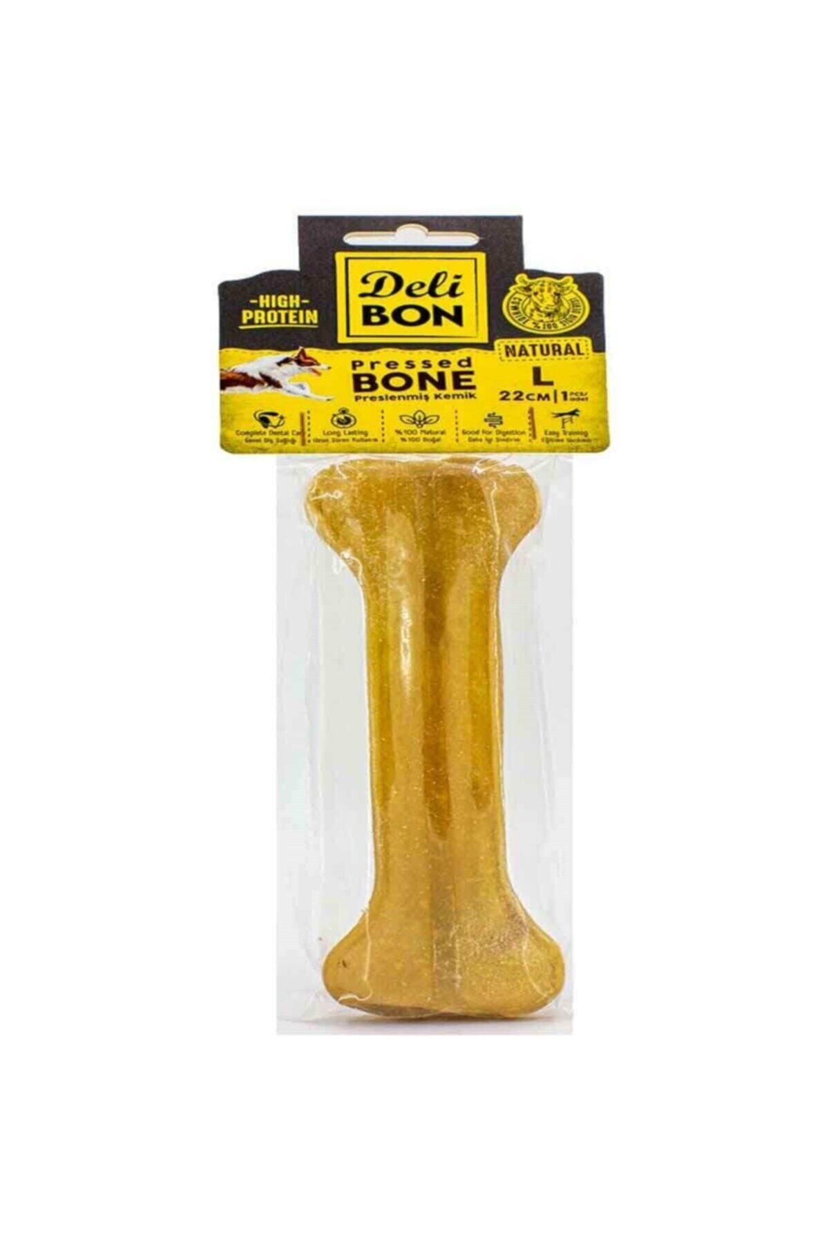 Delibon Deri Press Köpek Kemik 22 cm Natural 1 Ad