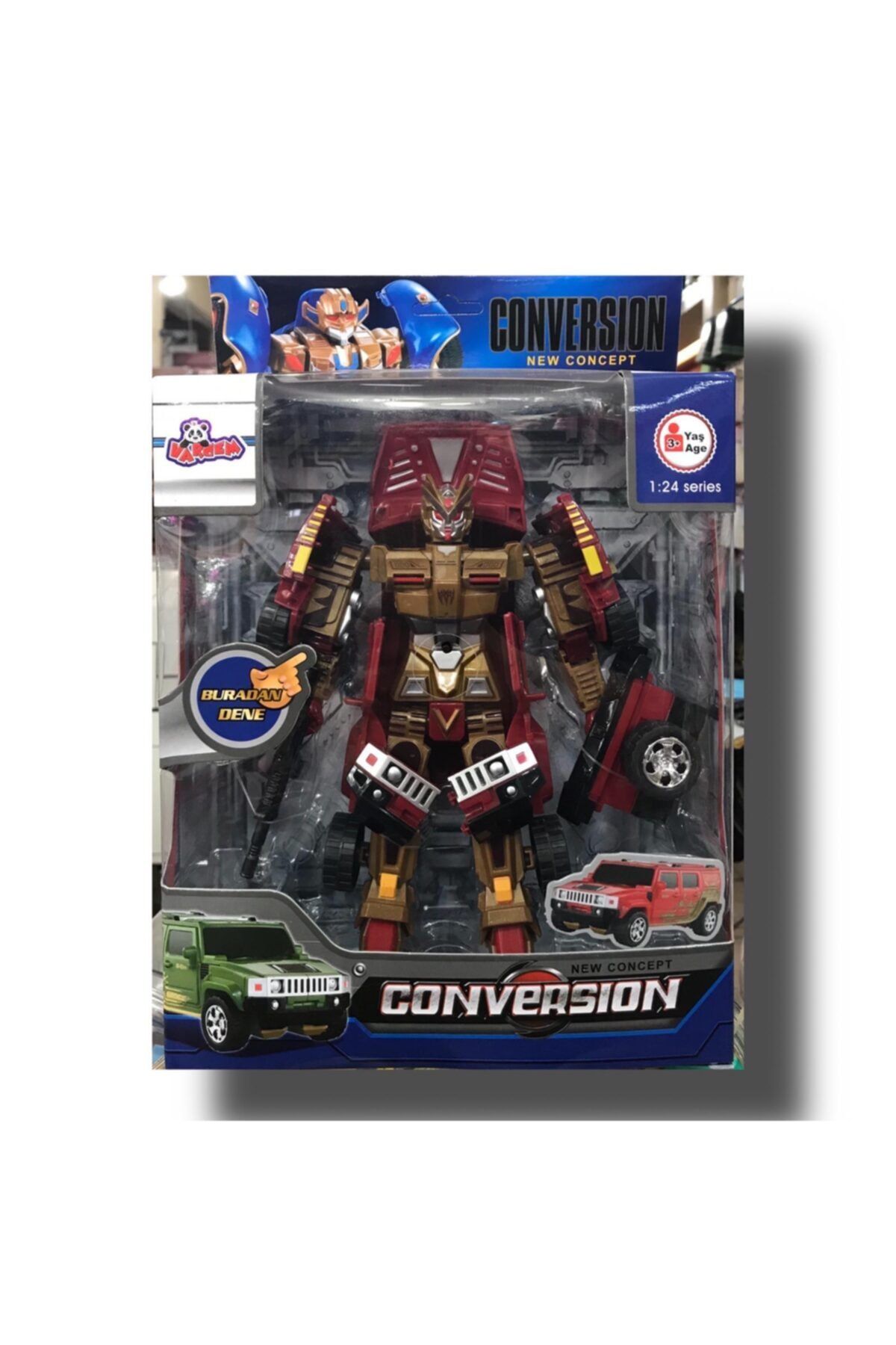 Vardem Conversion Dönüşebilen Araba Robot Kırmızı