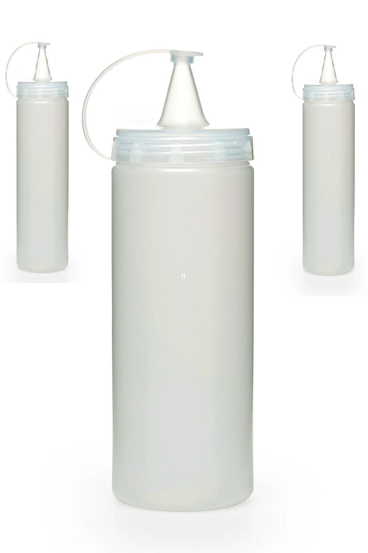 TEKFA 3 Adet Sızdırmaz Kapaklı Plastik Yağ Şişesi ve Sos Şişesi 700 ml