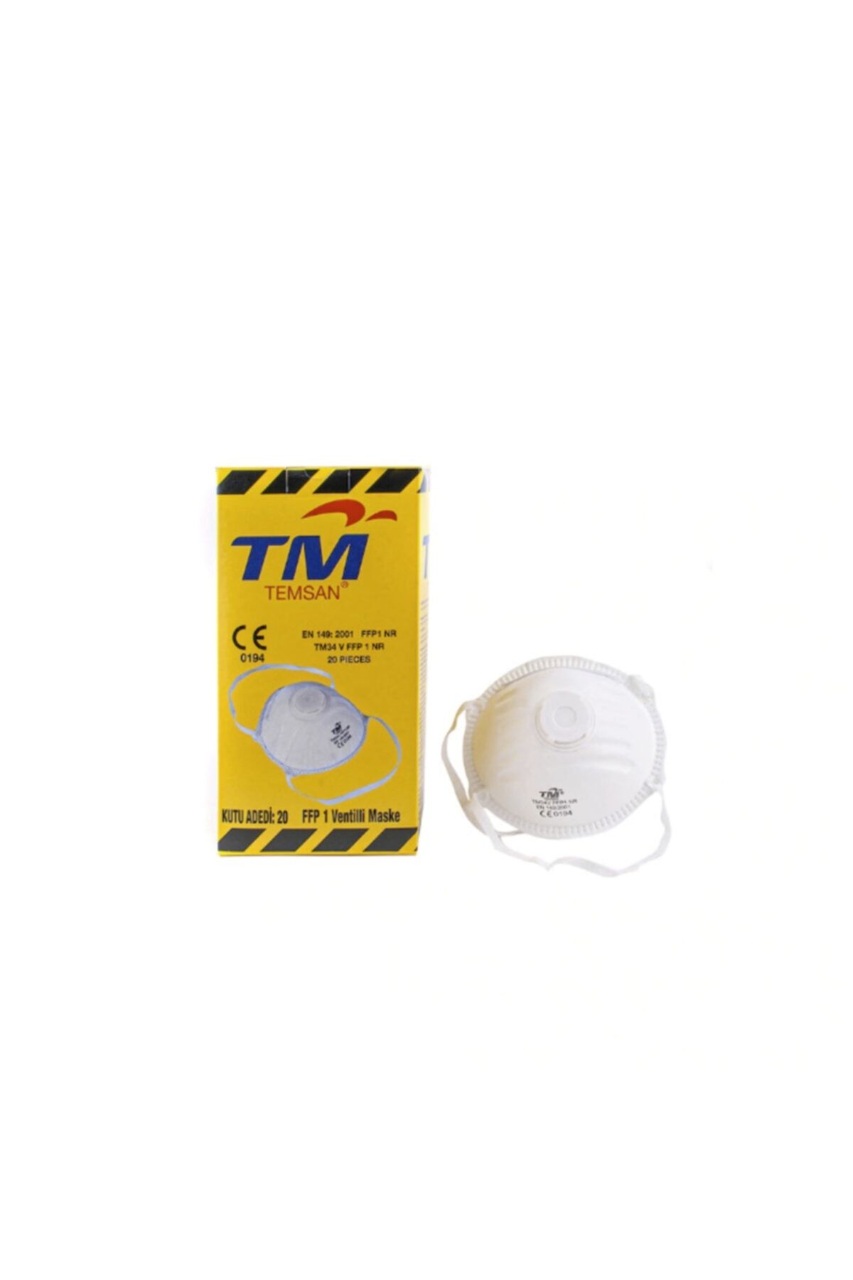 Temsan Tm Ffp1 Ventilli Asit Gaz Toz Ve Sis Maskesi 20'li Paket