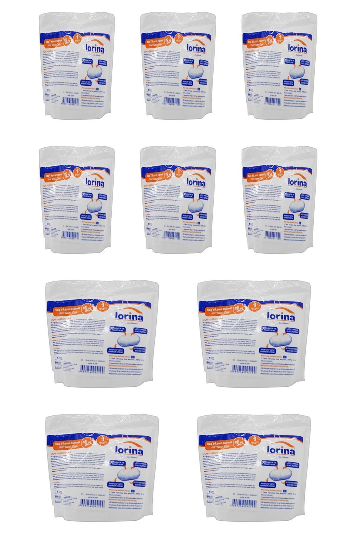 LORİNA Şampuanlı Hasta Saç Yıkama Bonesi 10'lu Paket