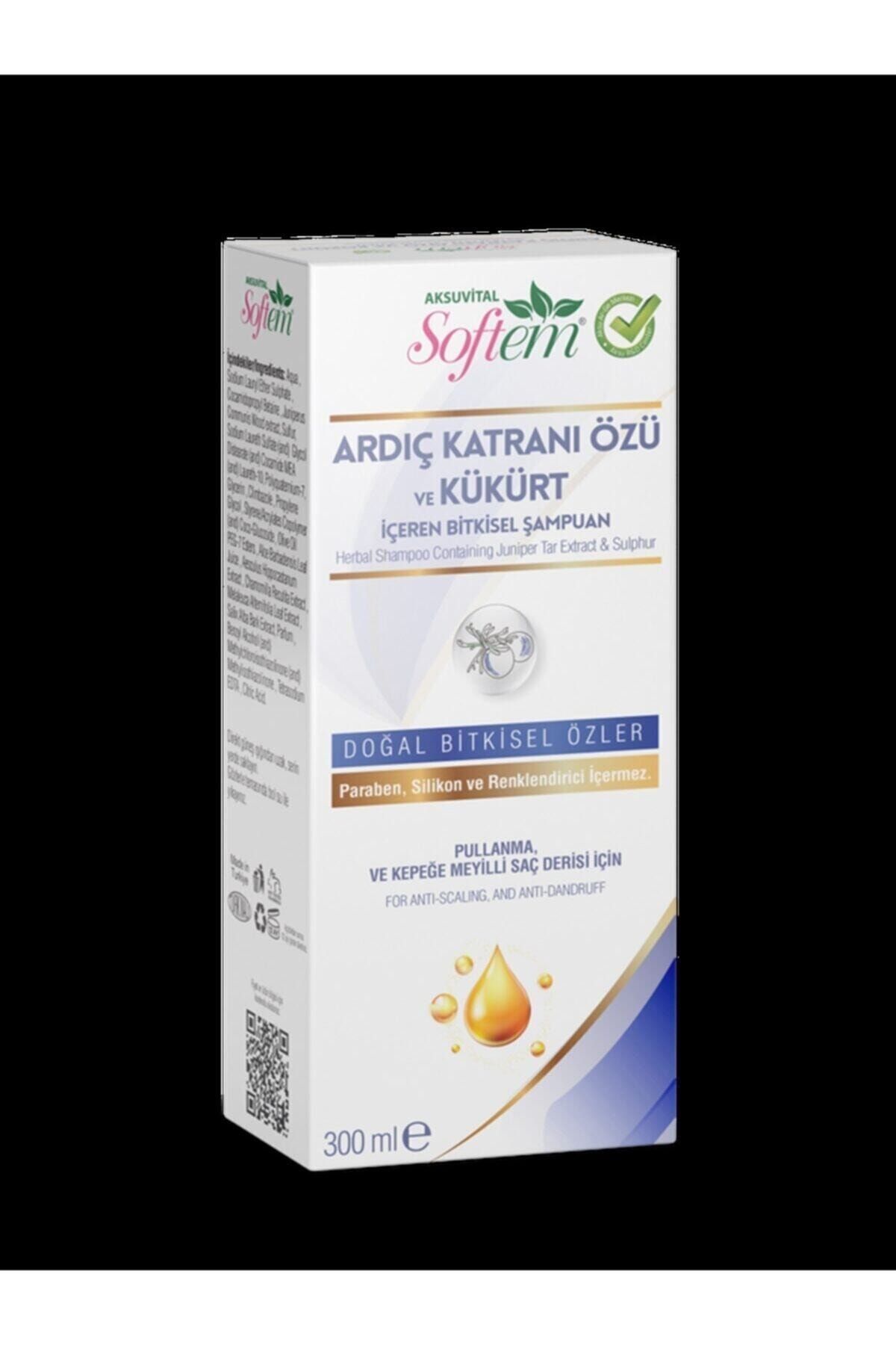 Aksuvital Bitkisel Ürünler Ardıç Katranı Özü Ve Kükürt Içeren Bitkisel Şampuan 300 Ml