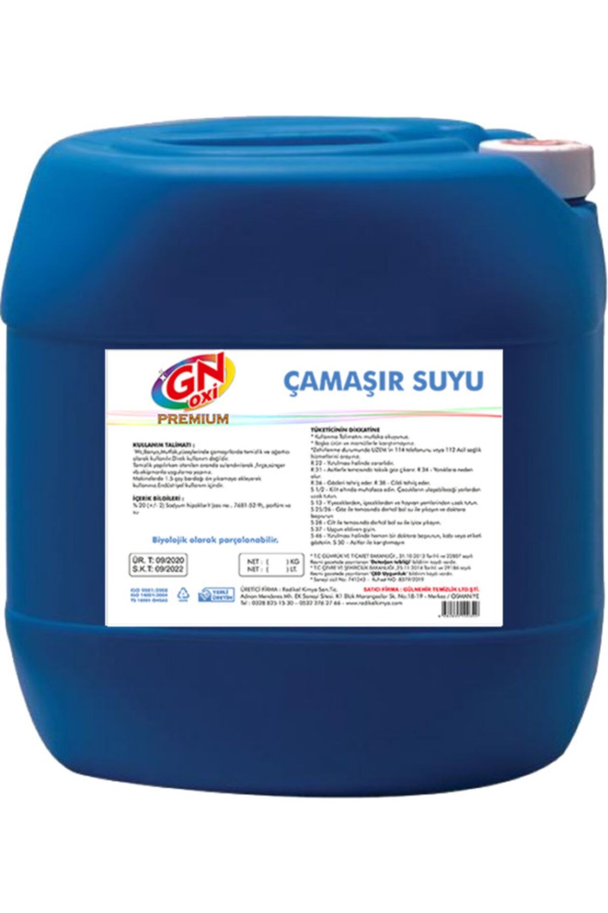 GNOXI Premium Çamaşır Suyu 20 Kg