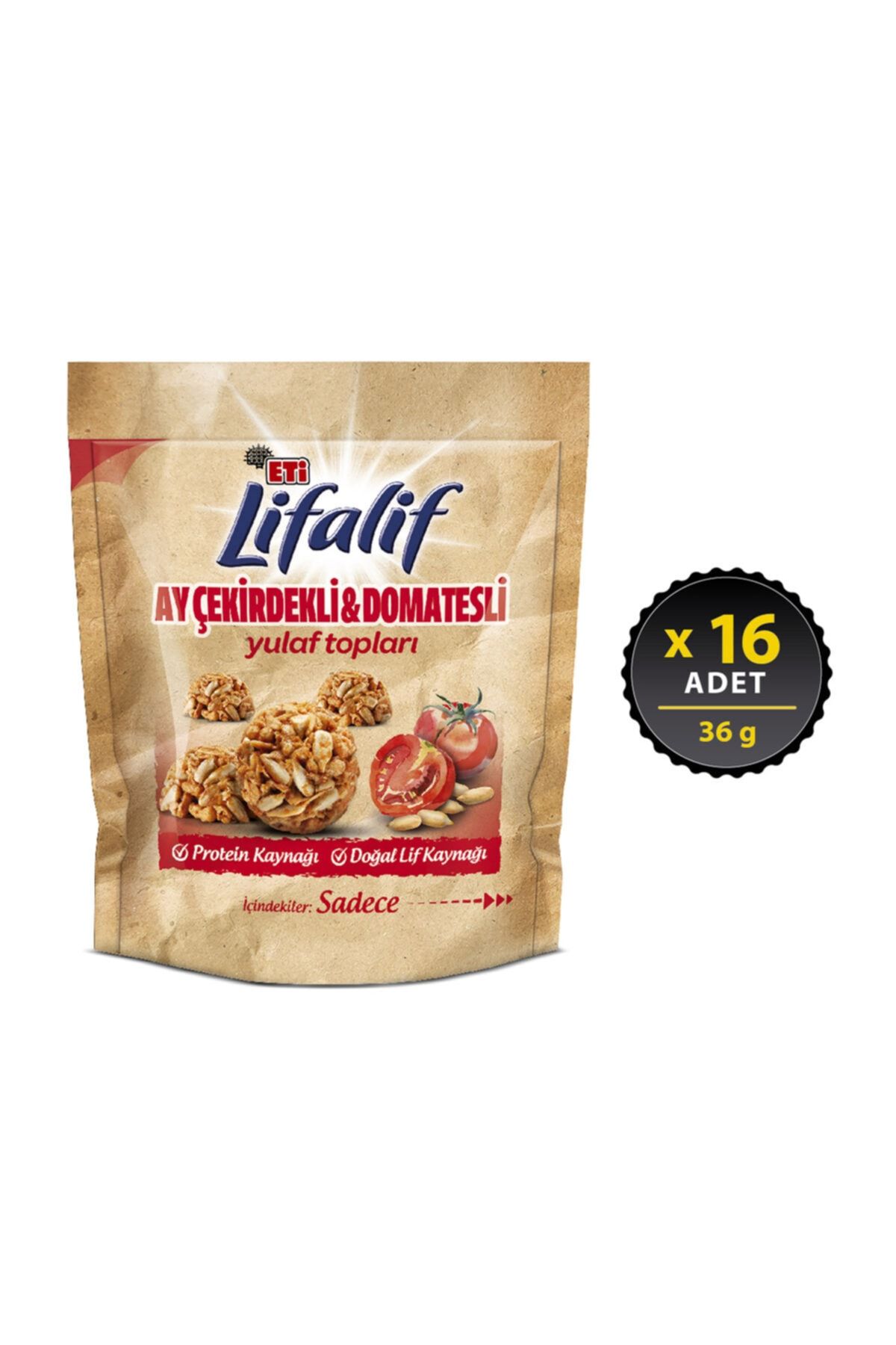 Eti Lifalif Ayçekirdekli Domatesli Yulaf Topları 36 g x 16 Adet