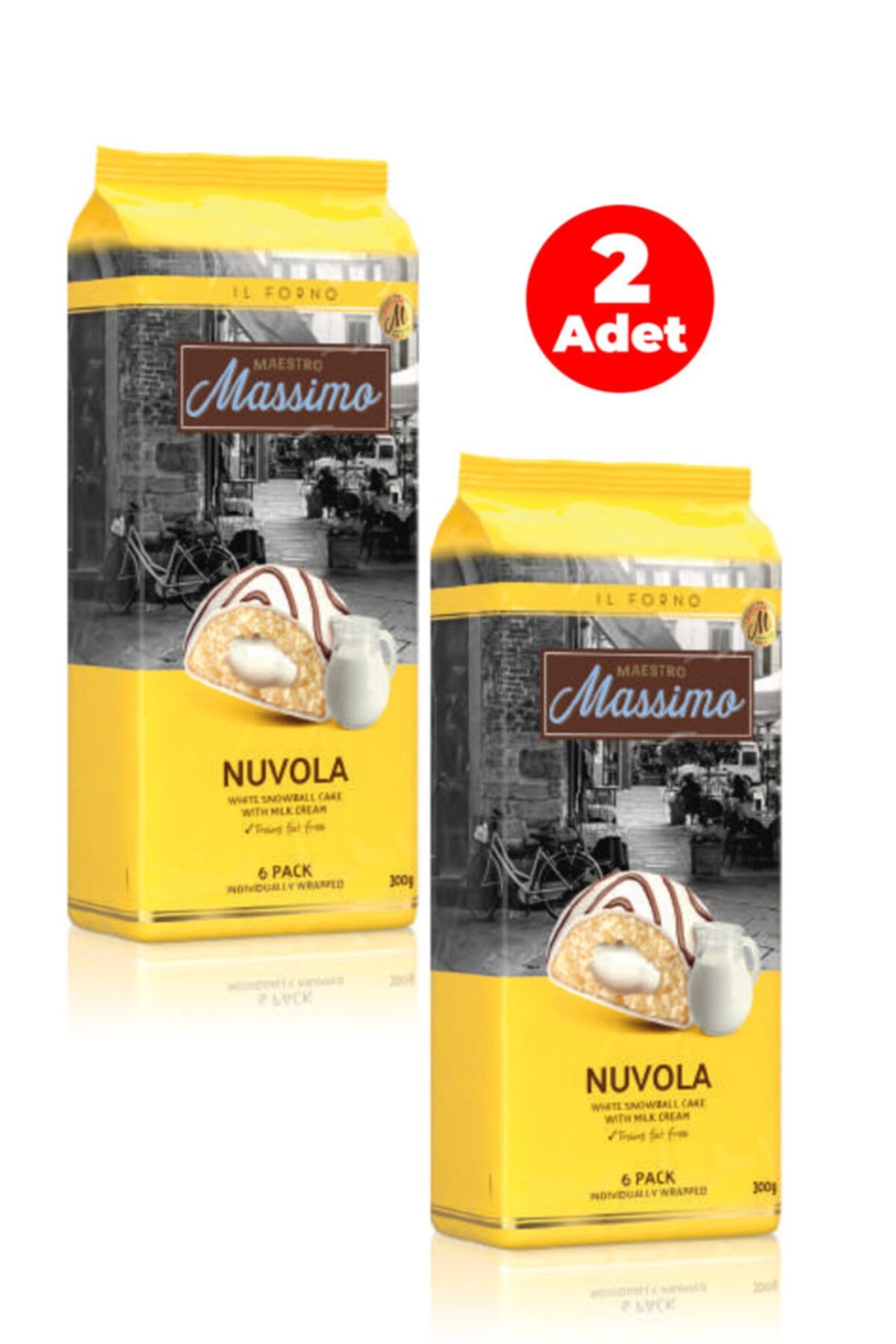 Massimo M. Nuvola Milky - Içi Dolgulu Sütlü Kek Megapack (10'lı) 300 Gr - 2 Adet
