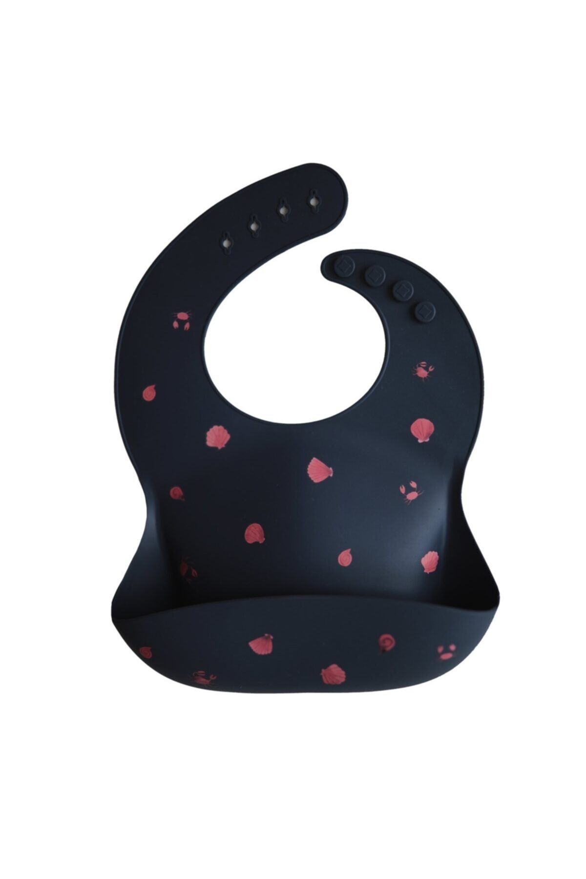 Mushie Silicone Bib Sea Shells Smoke - Silikon Önlük Koyu Renk Denizkabuklu