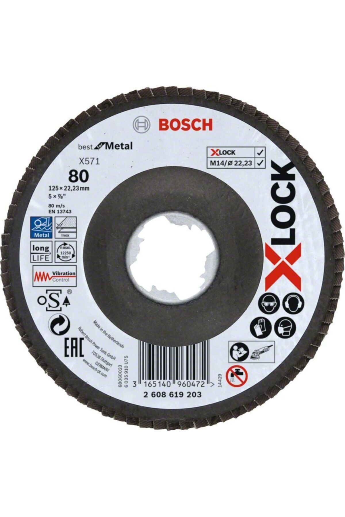 Bosch Aksesuarlar Bosch - X-lock - 125 Mm 80 Kum Best Serisi Metal Flap Disk