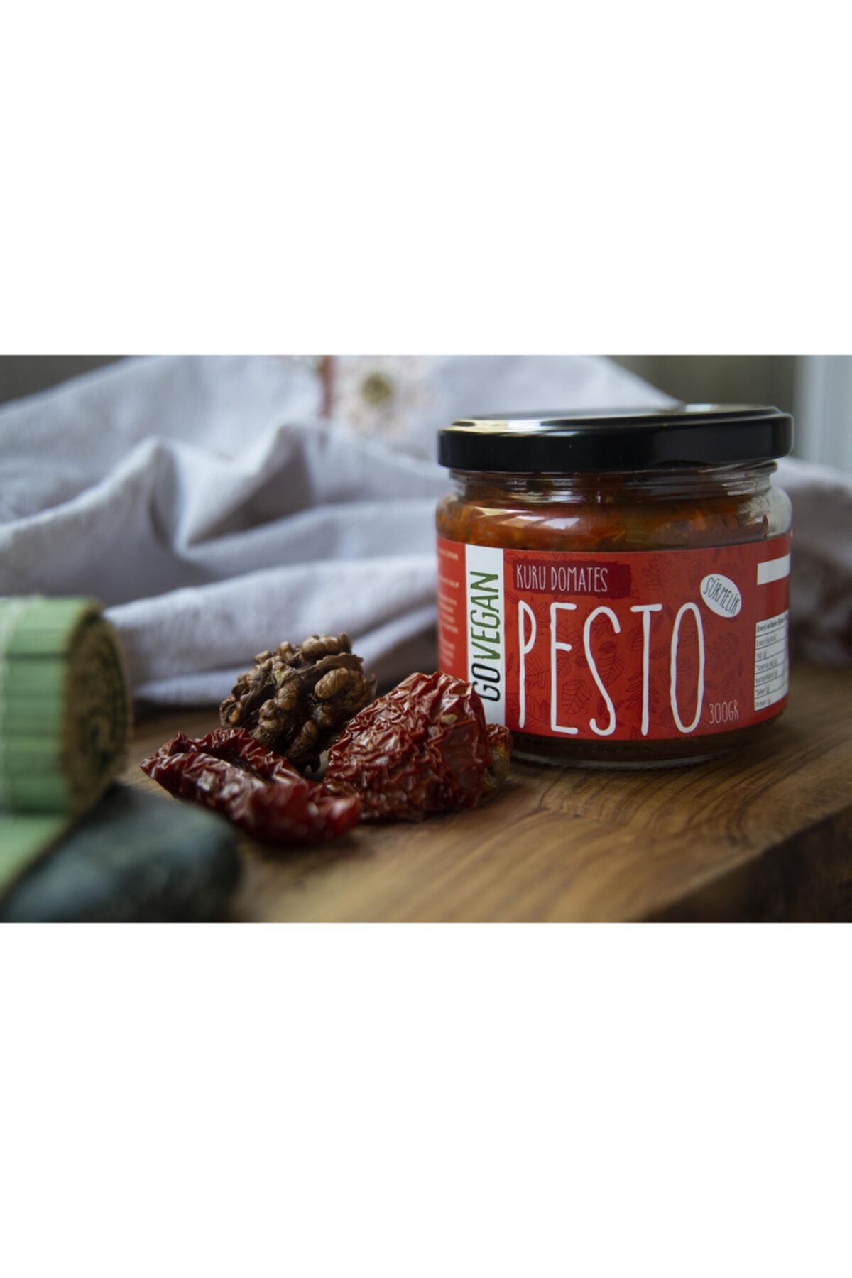 GoVegan Kuru Domates Pesto 300gr Katkısız Meze Sos