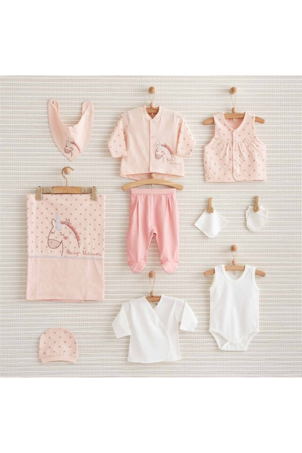 Bebbek Kız Bebek Pembe 10'lu Hastane Çıkışı Seti 20103