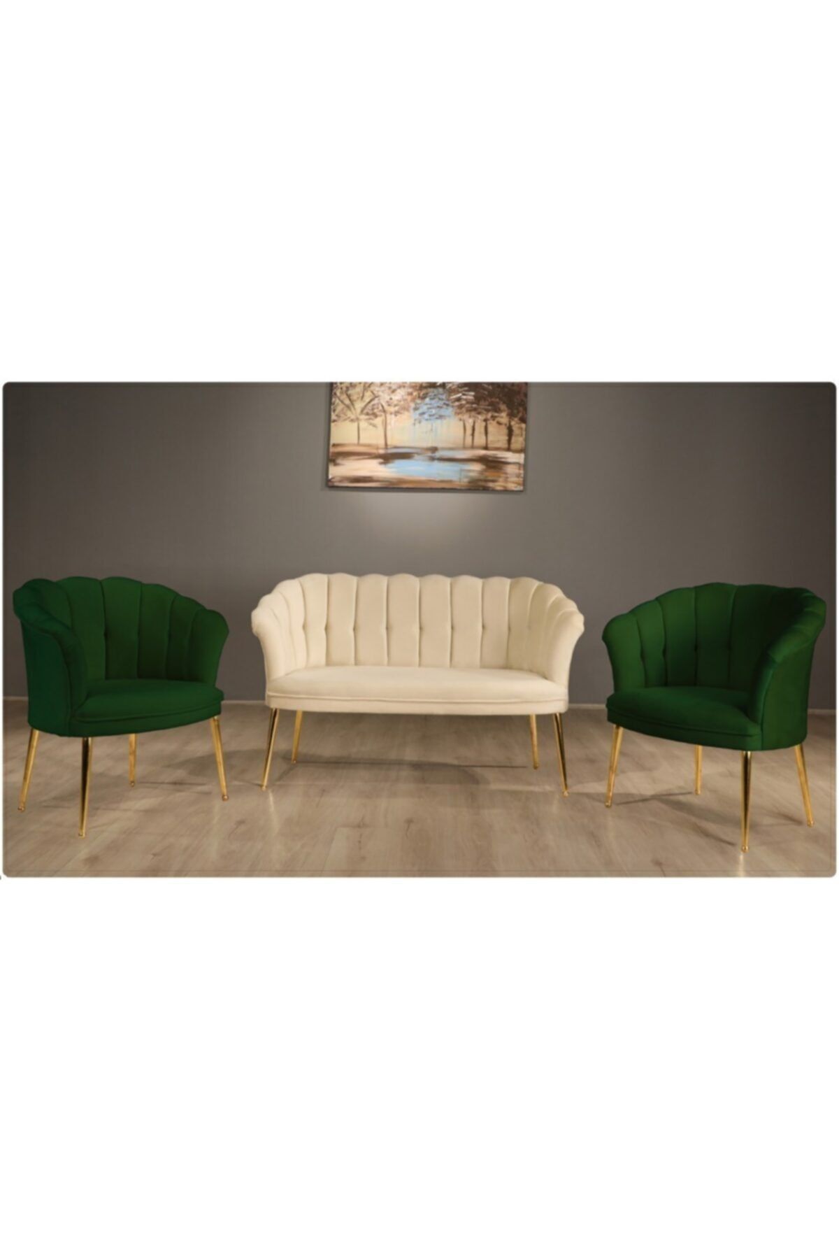 webtrend Papatya Takımı 2+1+1 Kollu Çay Seti Balkon Cafe Koltuk Takımı