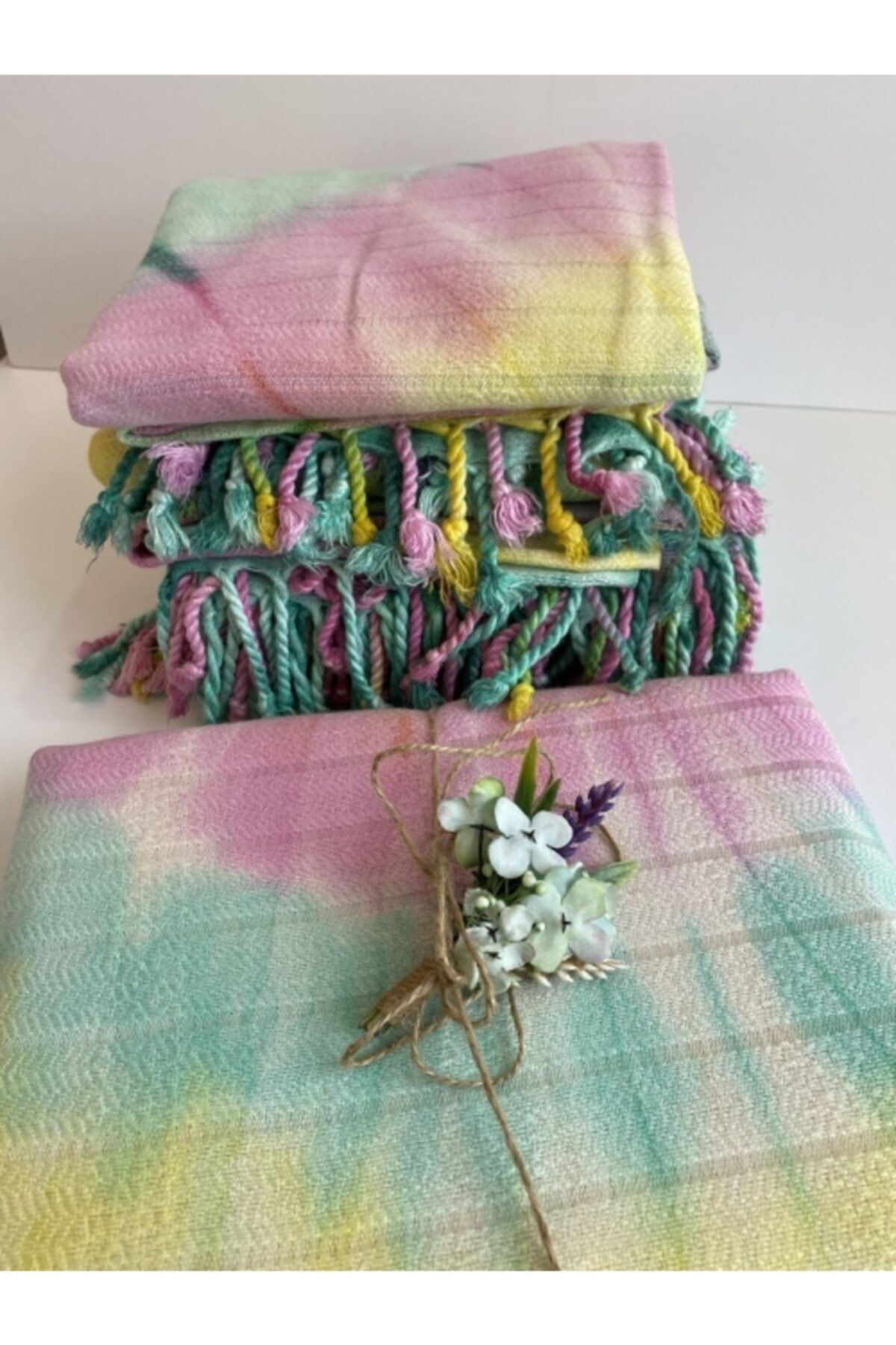 Some Works Unisex Renkli Batik Desen Peştemal Havlu