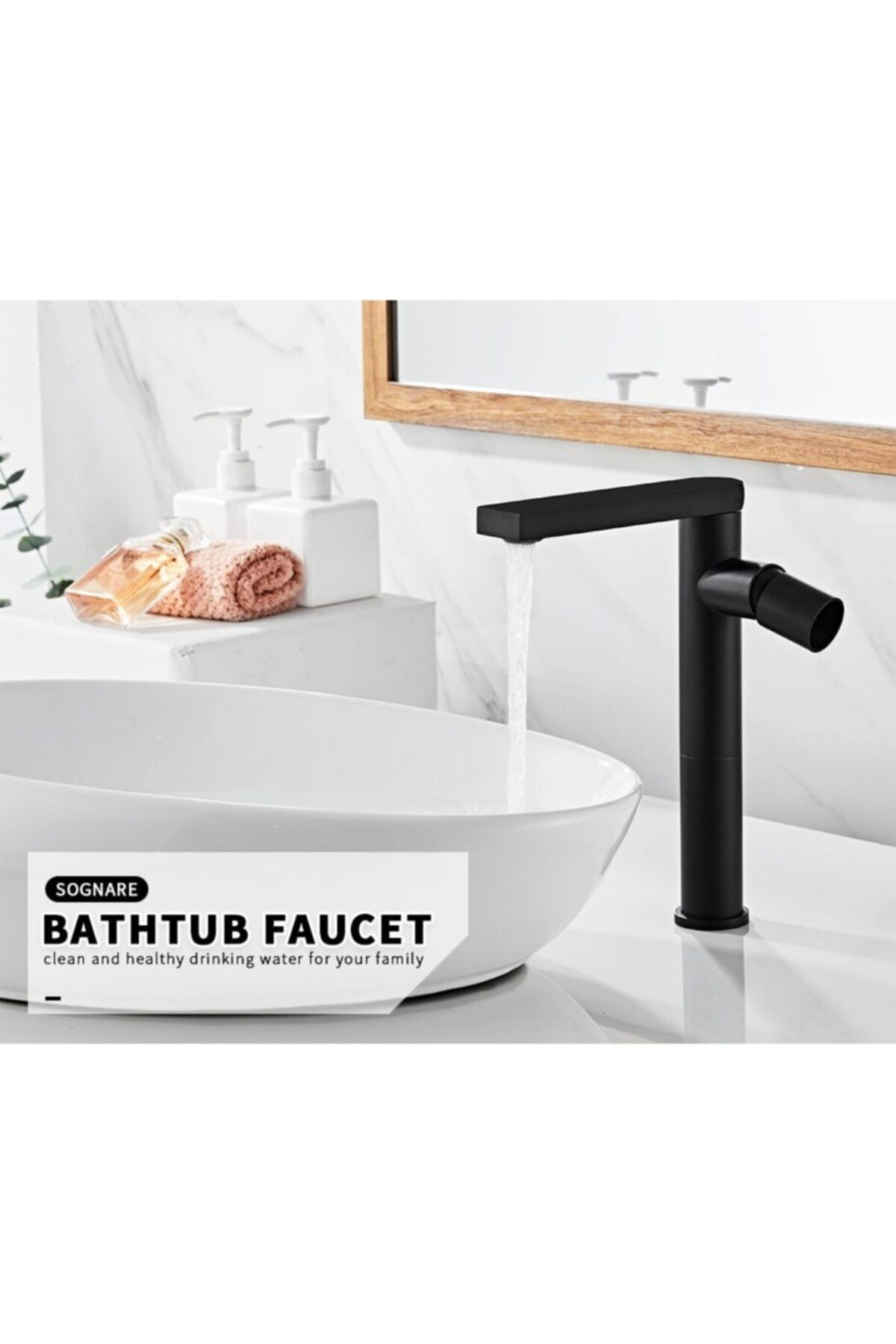 OEM Banyo Çanak Lavabo Bataryası Siyah Tarz Yeni 5 Yıl Garantili