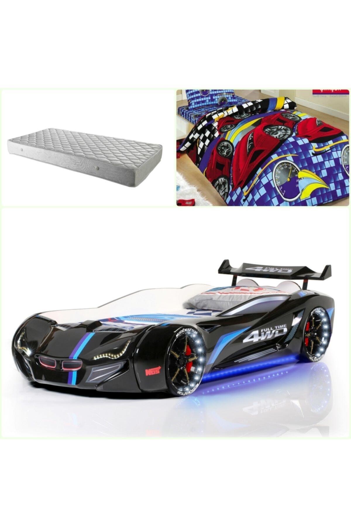 Setay Mercedes Arabalı Yatak Full Ledli + Ortopedik Yatak + Nevresim