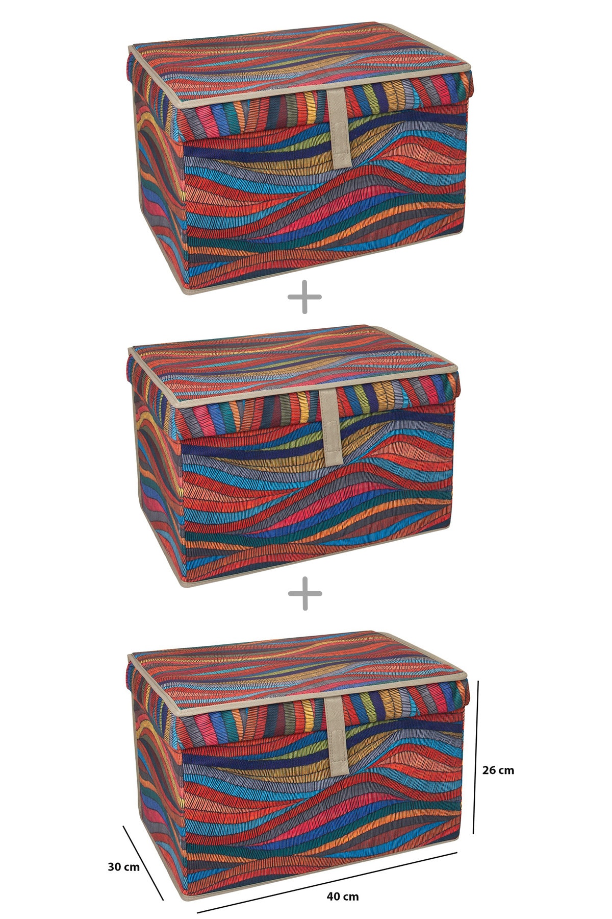 telux Firuze Desenli Çok Amaçlı Kutu 3'lü Mini Set