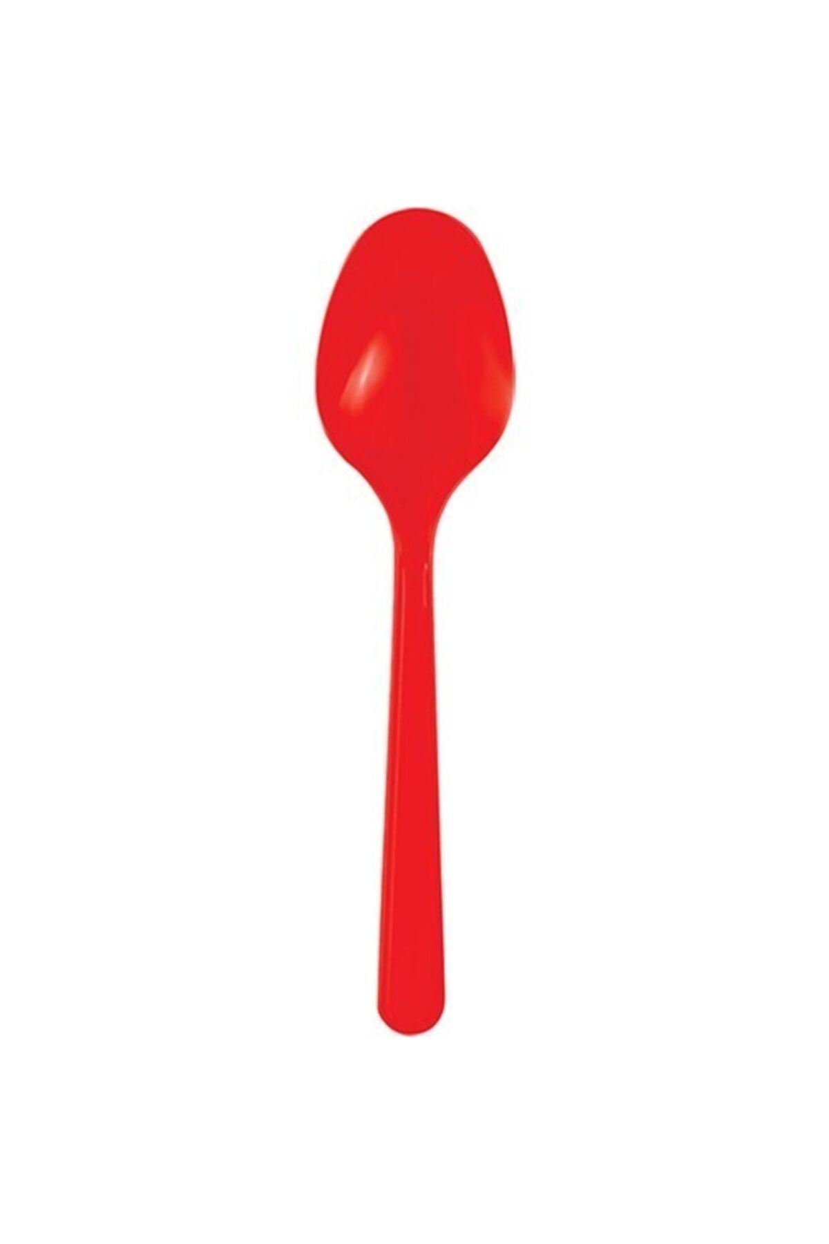 giftzone Tam 100 Adet Kırmızı Sert Plastik Kaşık