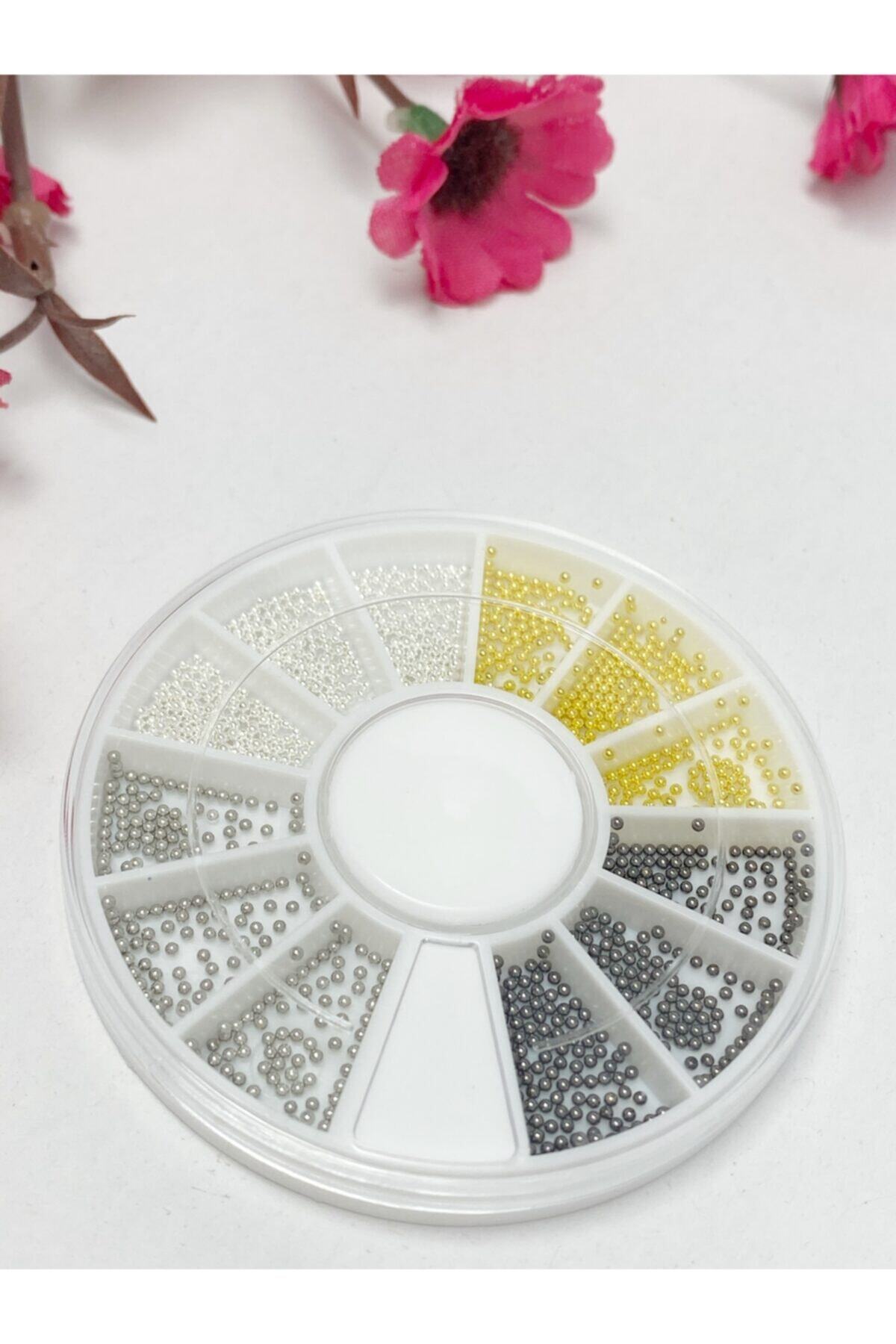 OJELY Nail Art Tırnak Süsleme Seti Black Gold Mini Kürecikler Seti