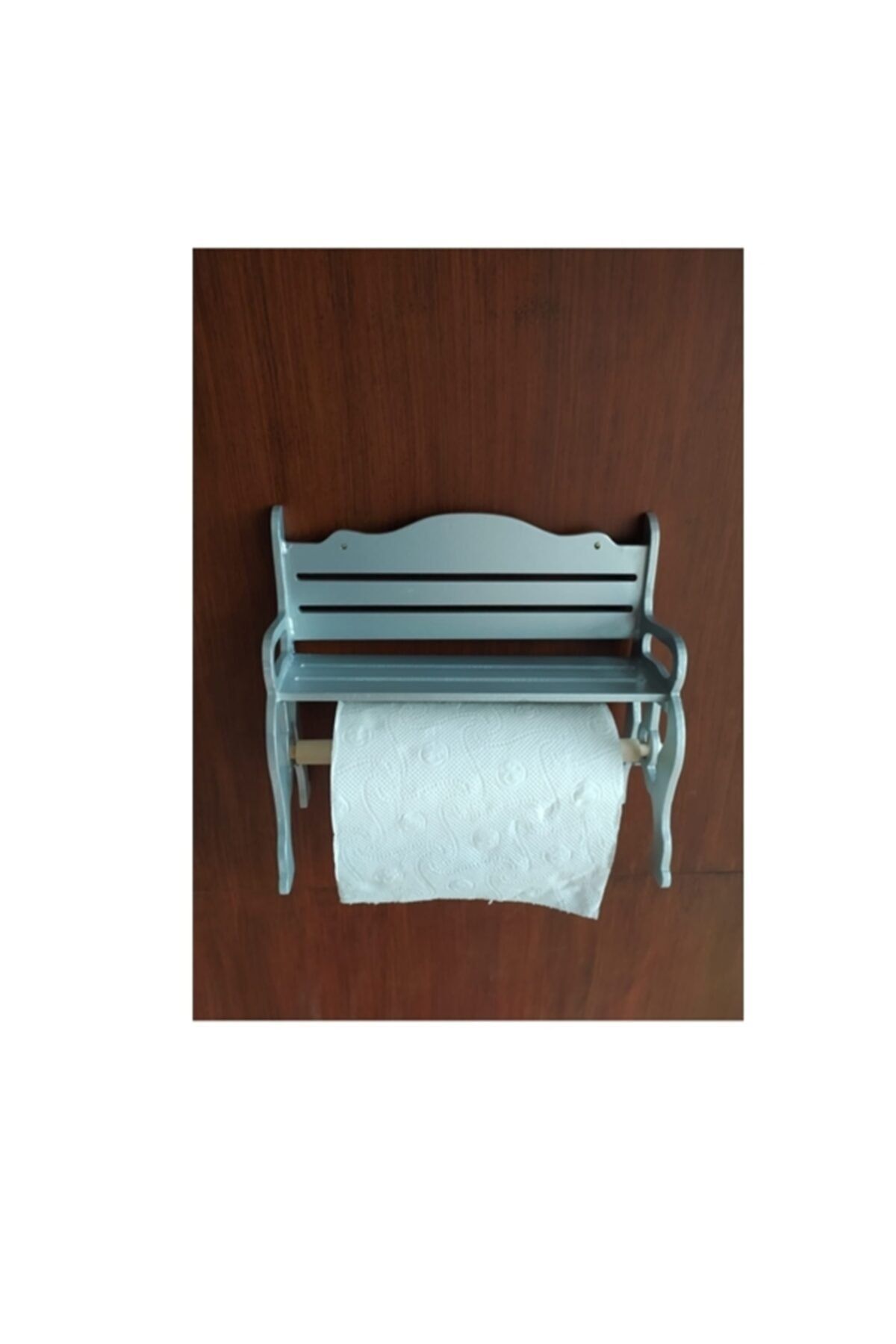 Bahat Gümüş Oymalı Ahşap Kağıt Havluluk Peçetelik Mutfak Banyo Düzenleyici