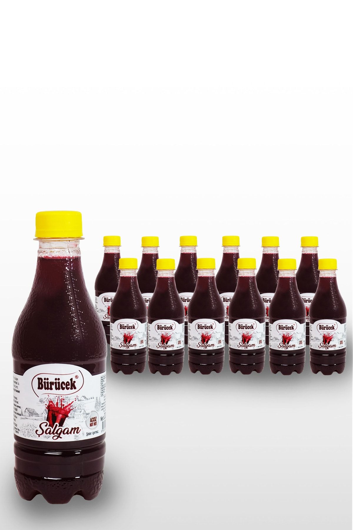 Bürücek Şalgam Suyu Acısız (sade) 330 Ml X 12 Adet Pet Ambalaj Katkısız Ve Şekersiz Ev Yapımı