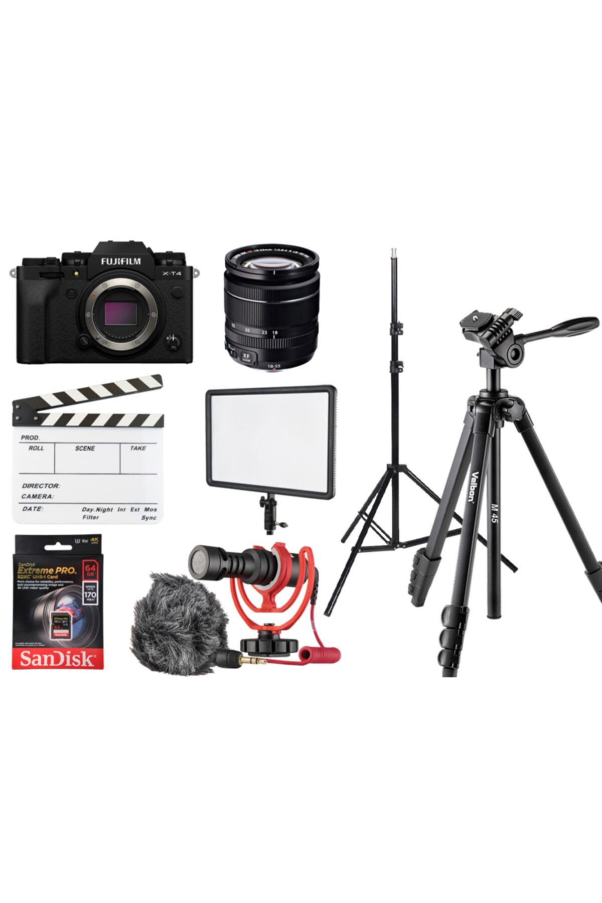 Fujifilm X-t4 Siyah Fujı Prof. Videographer Kit 3 ( T4/ Home Studio )