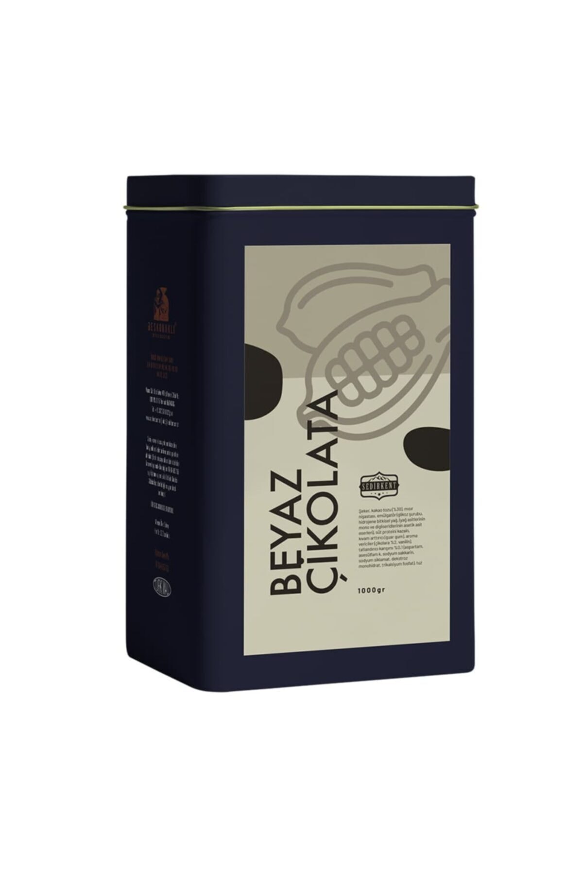 SEDİRKENT Beyaz Sıcak Çikolata Metal Kutu (1kg)