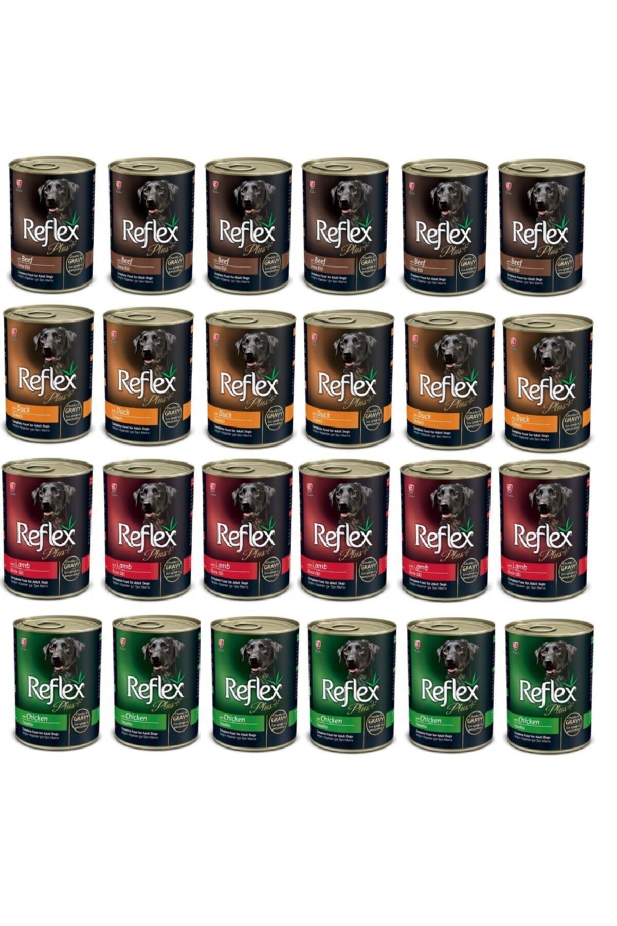 Reflex Plus Dana Etli-kuzu Etli-ördekli-tavuklu Köpek Konservesi 400 Gr -mix Koli