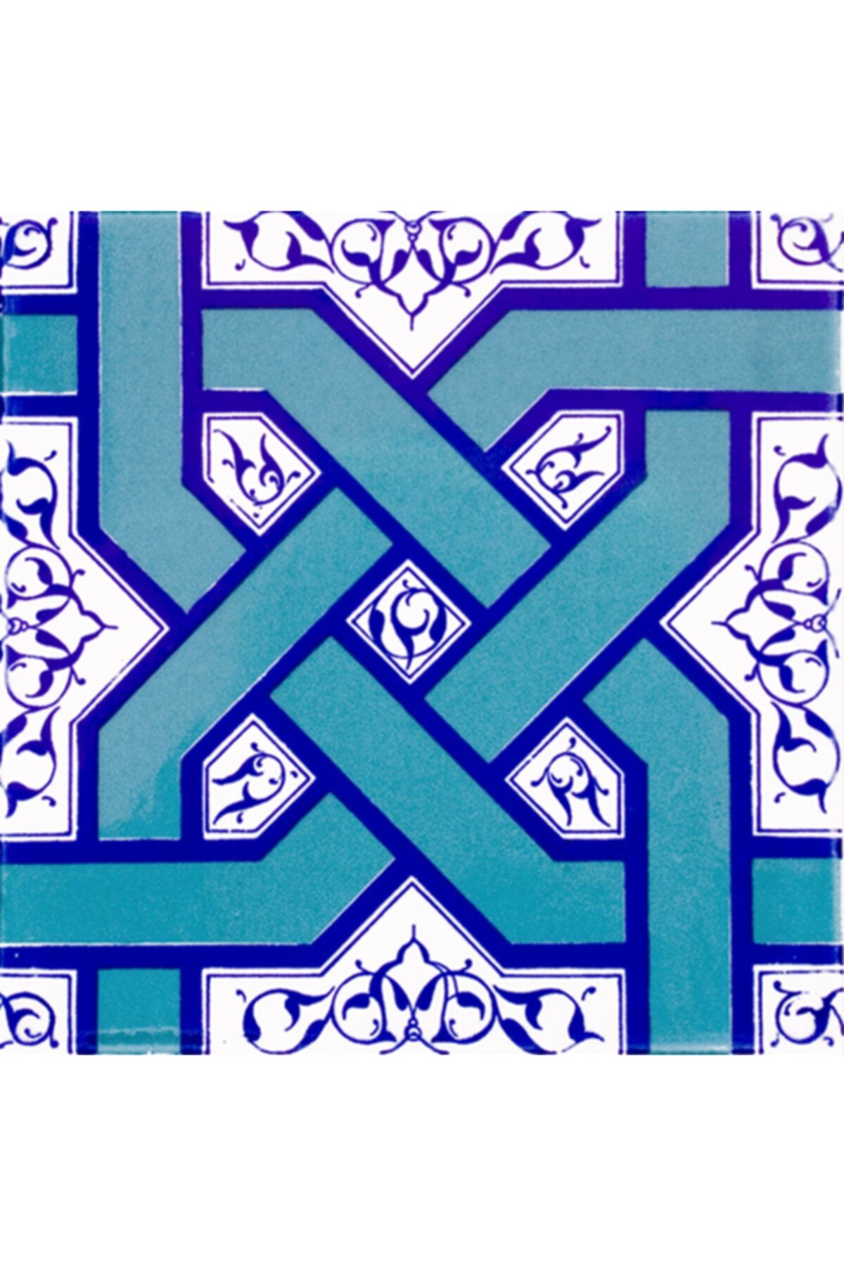 Armada Çini 20x20 Cm Ac 6 Selçuklu Turkuaz Zincir Geçme Çini Karo