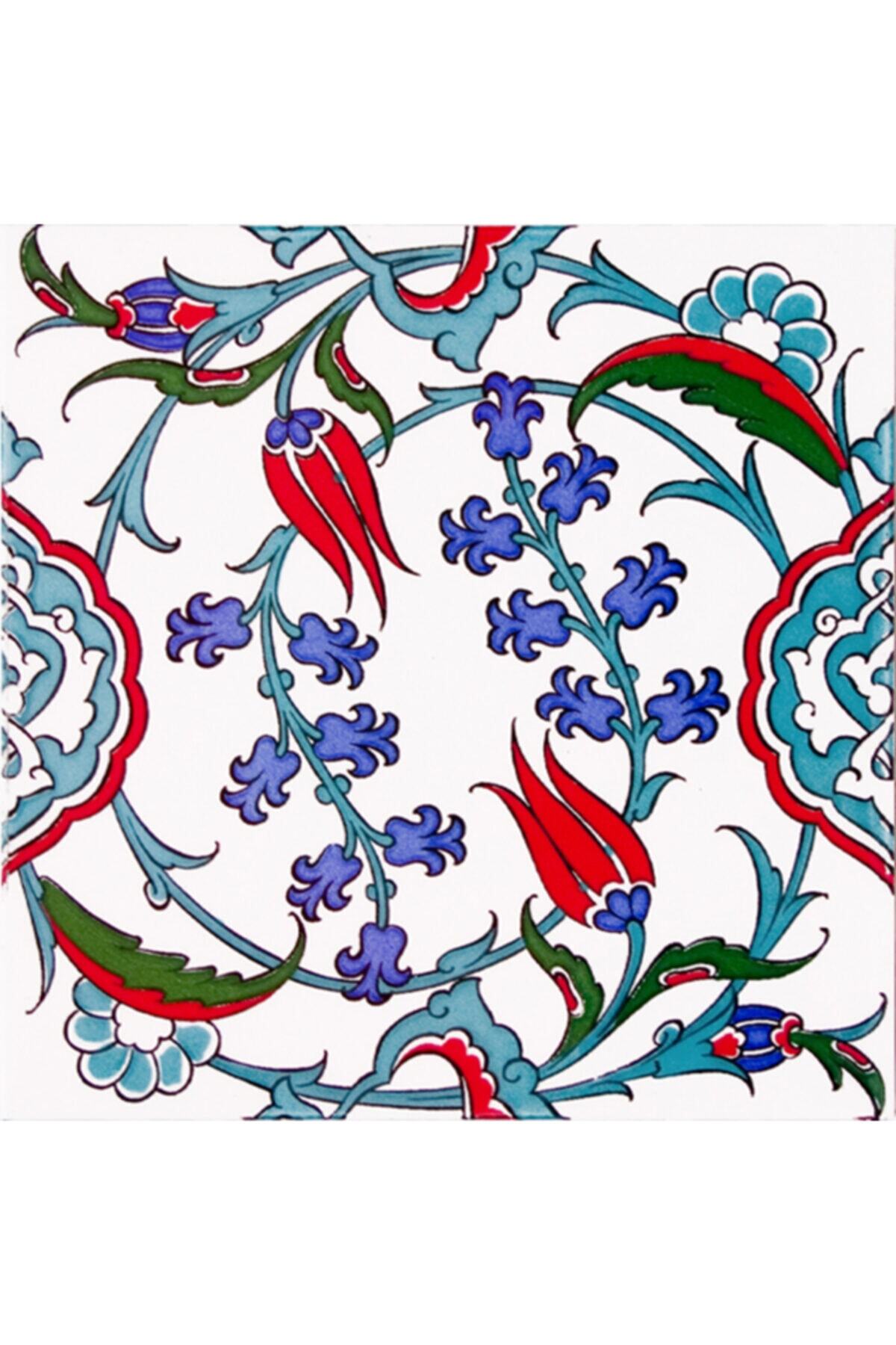 Armada Çini 20x20 Cm Ac 5 Iznik Dönence Çiçek Desenli Çini Karo
