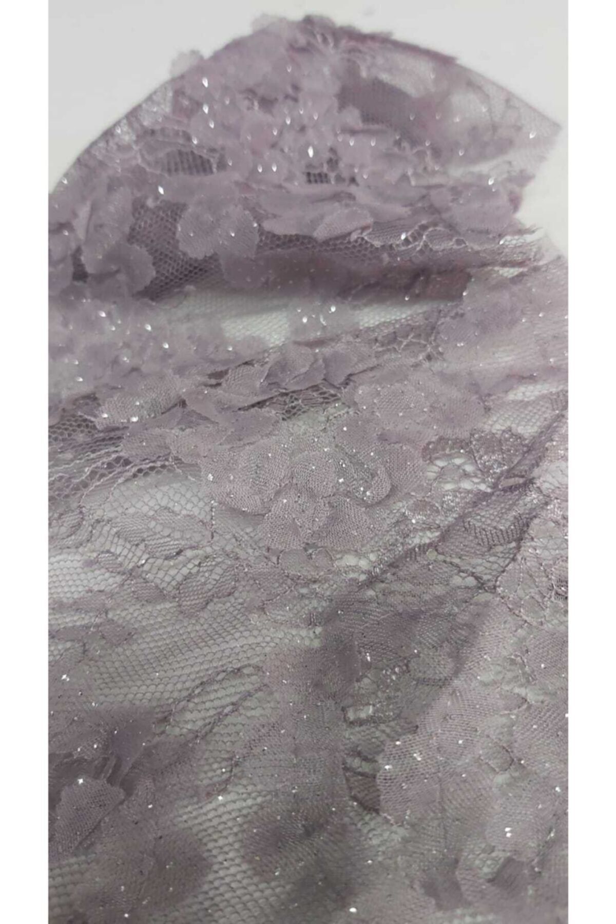 River Fabrics Simli 3boyutlu Dantel Lavanta
