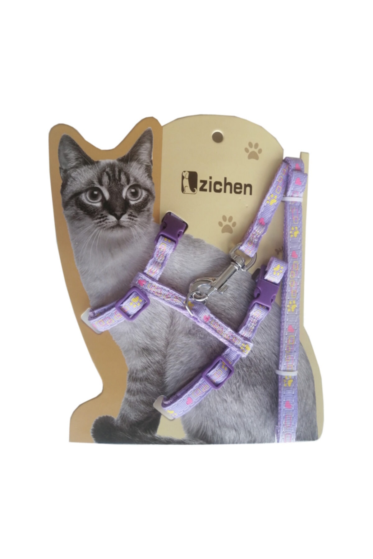 Markapet Atlantik Mor Patili Kedi Göğüs Bel Tasması 20*32 Cm