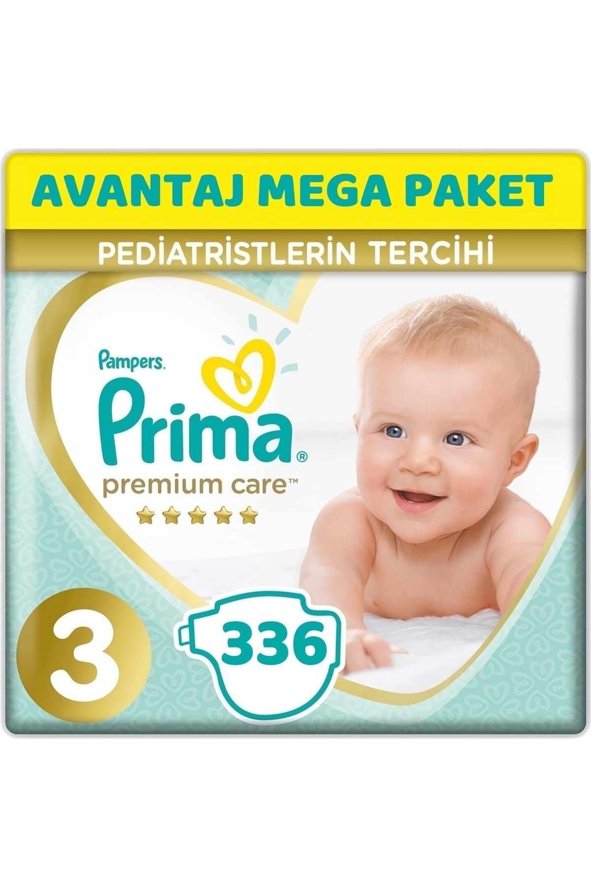 Prima Premium Care Bebek Bezi Beden:3 (6-10kg) Midi 336 Adet Avantaj Mega Pk