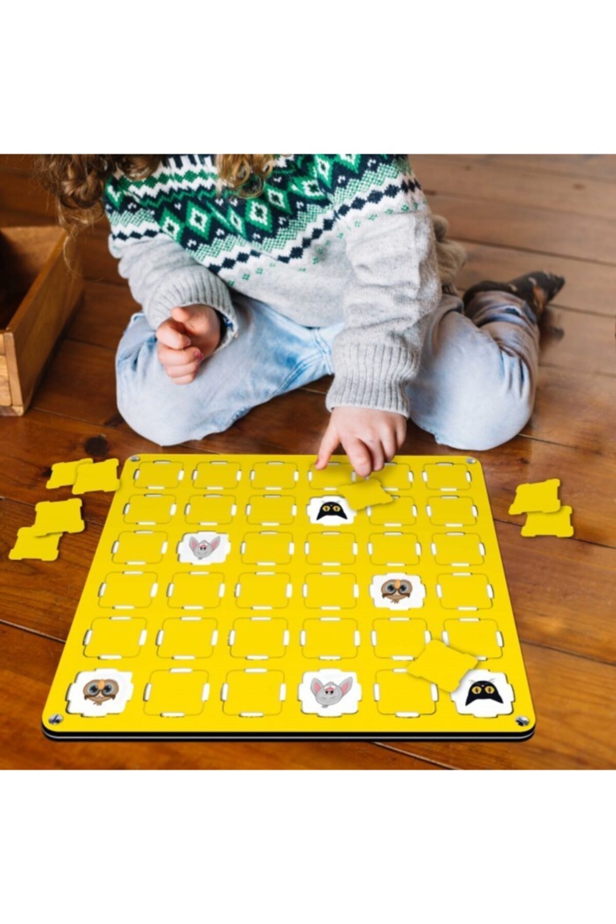 Artikel Sarı Ahşap Mdf Eşleştirme Hafıza Oyunu 3 Farklı Oyun Kartlı