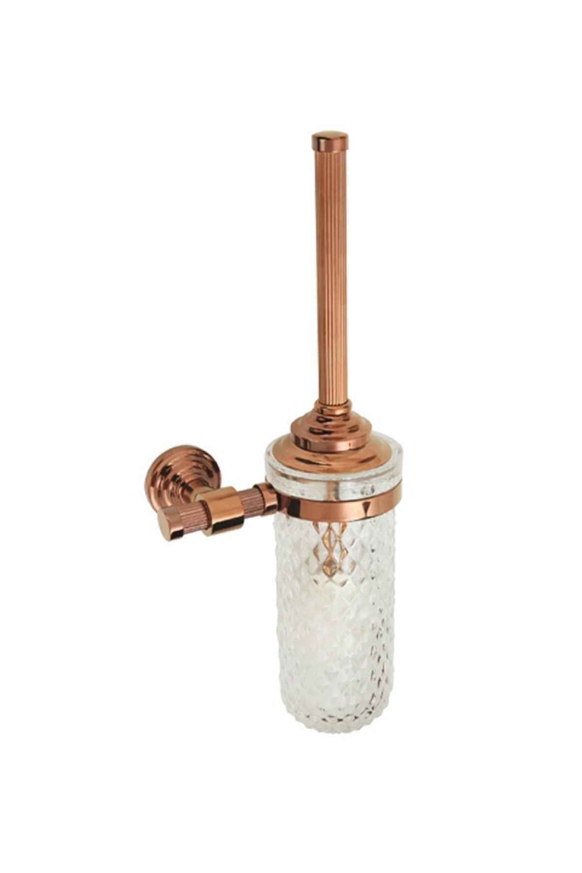 COMFORTBANYO Line Rose Montajlı Pirinç-b.cam Klozet Fırçalık 5505