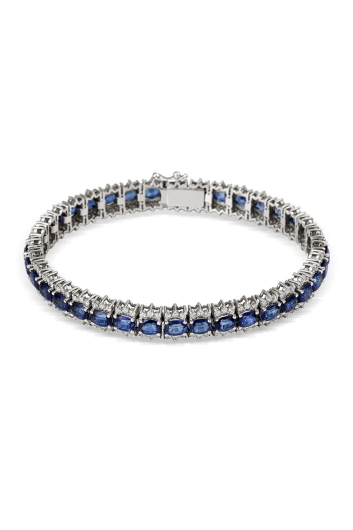 Barok Diamond Pırlantalı Safir Bileklik 3.05ct 18 Ayar