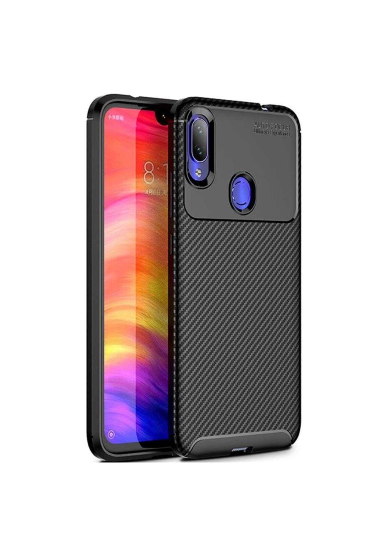 Xiaomi Redmi Note 7 Kılıf Karbon Fiber Tasarımlı Dayanıklı Negro Model