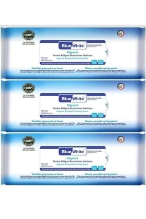 Blue White Perine Bölgesi Vücut Temizleme Havlusu Mendili 50li 3 Paket 150 Kullanım Image 0