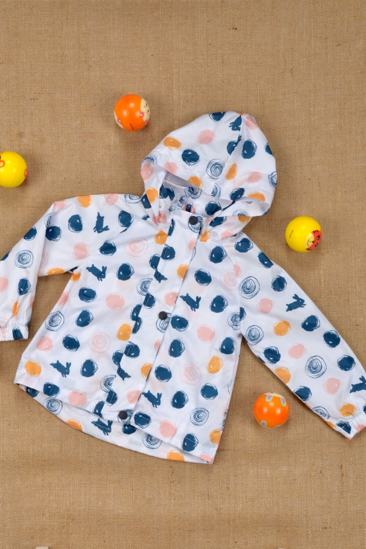 gees Cotton Lined Hidden Patch Hooded Raincoat Spring Coat Age 1