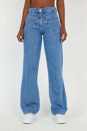 Raw Denim Orginal Cep Detaylı Baskılı Raw Logolu Ispanyol Pa&ccedil;a Jeans