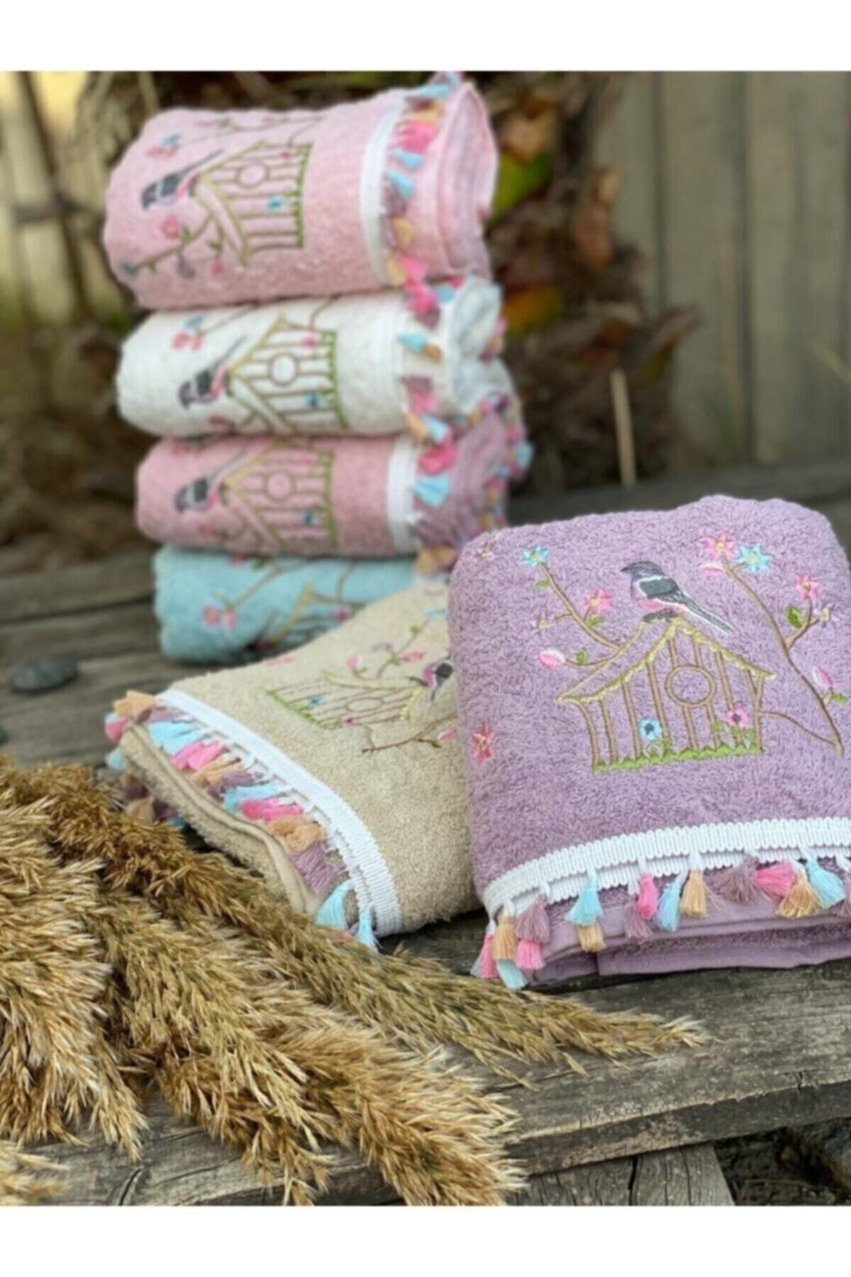 Be enal Ik ra Textile 50x90 Bird Curl Tassel Hand Towel Trendyol