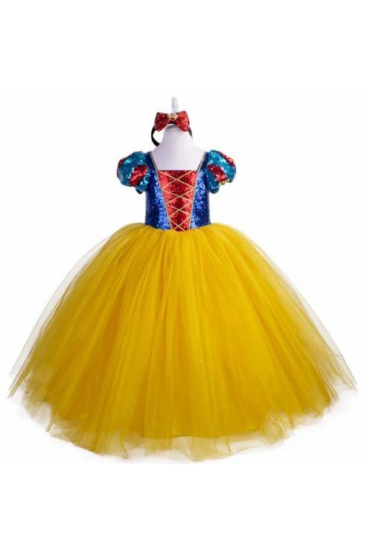 damdikids Kız Çocuk Pelerin +taç Tarlatanlı Pamuk Prenses Prenses Elbise