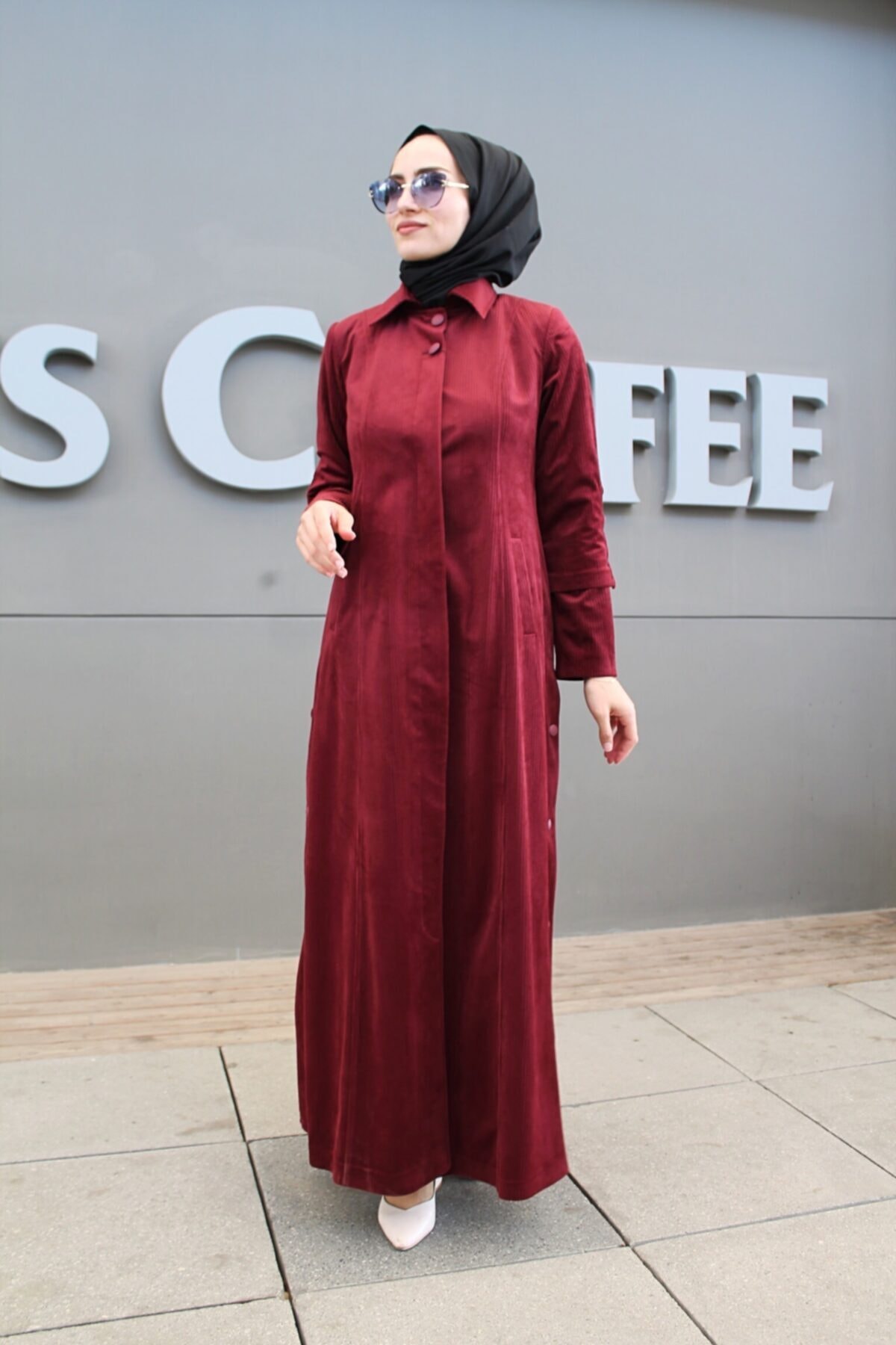 Aydan Giyim Kadın Bordo Pardesü