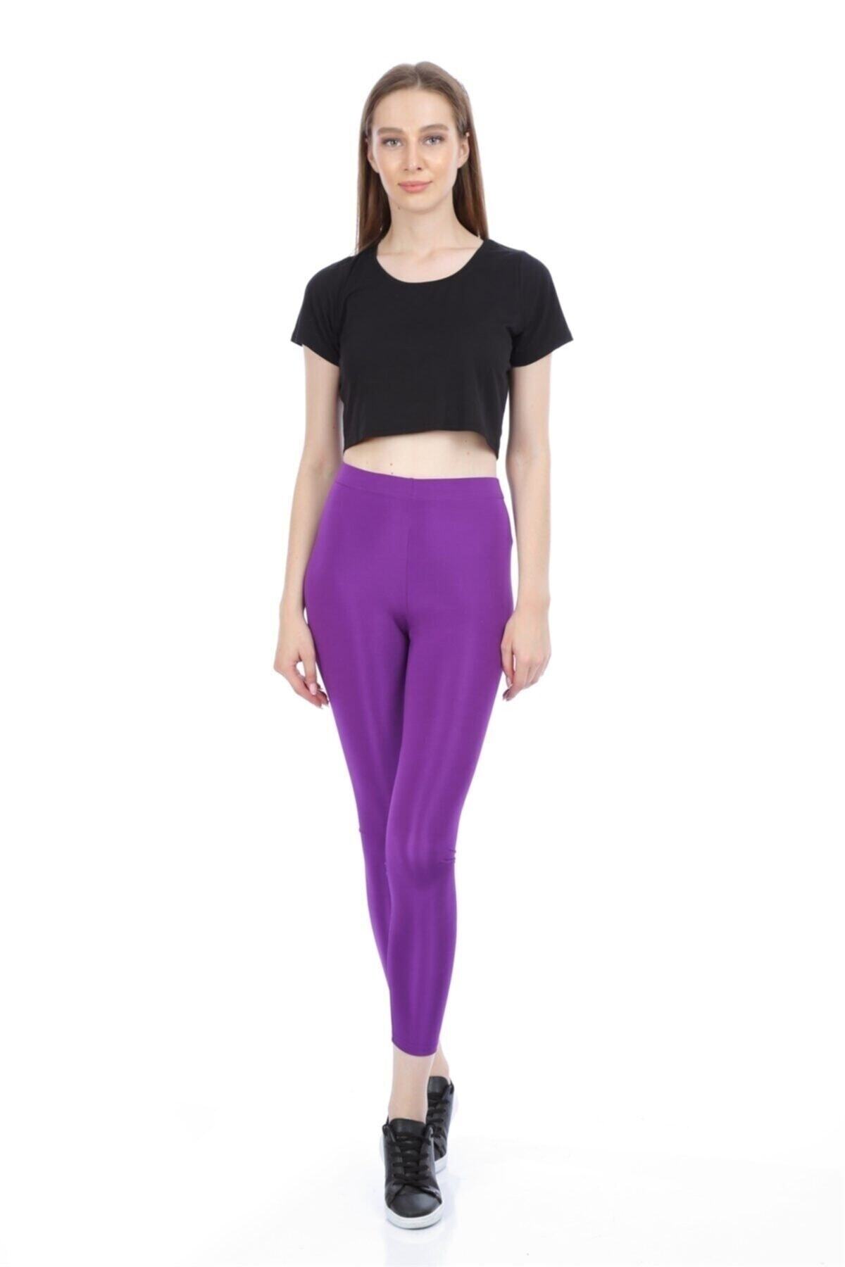 mixmoda Kadın Mor Parlak Disco Tayt