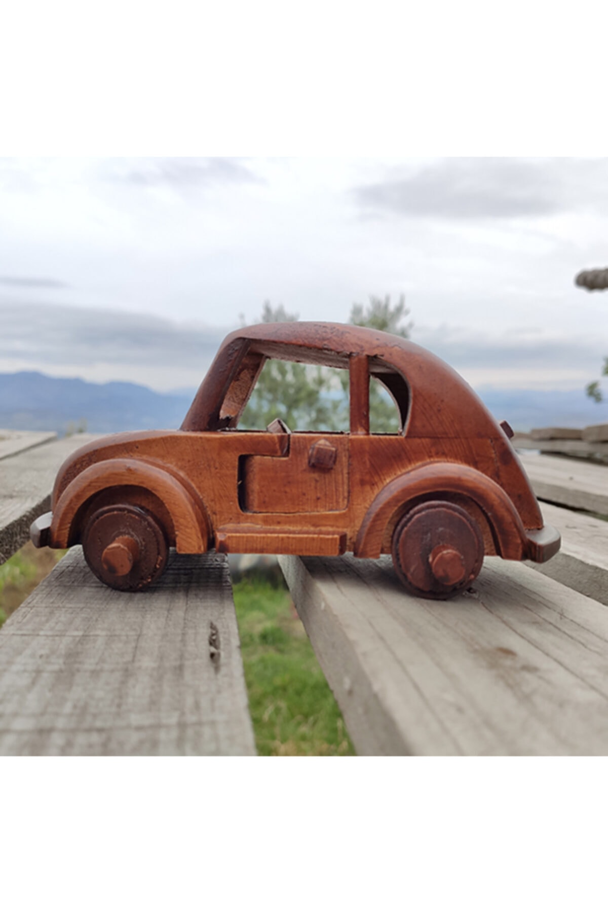YÖREMDENHEPSİ Oyuncak Ahşap Araba - 14 cm