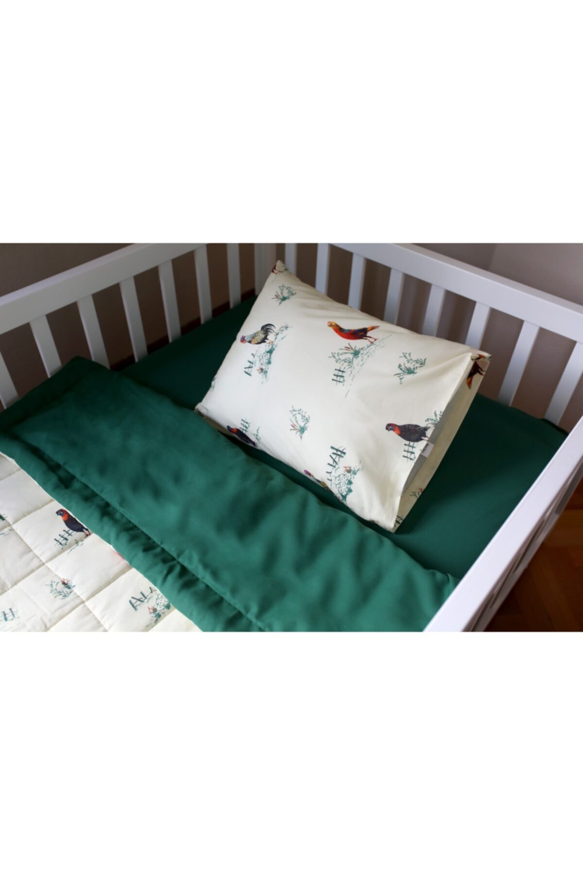 Mardi Matin Horoz Çiftliği Silikon Elyaf Yorganlı Bebek Uyku Seti 95x145 cm