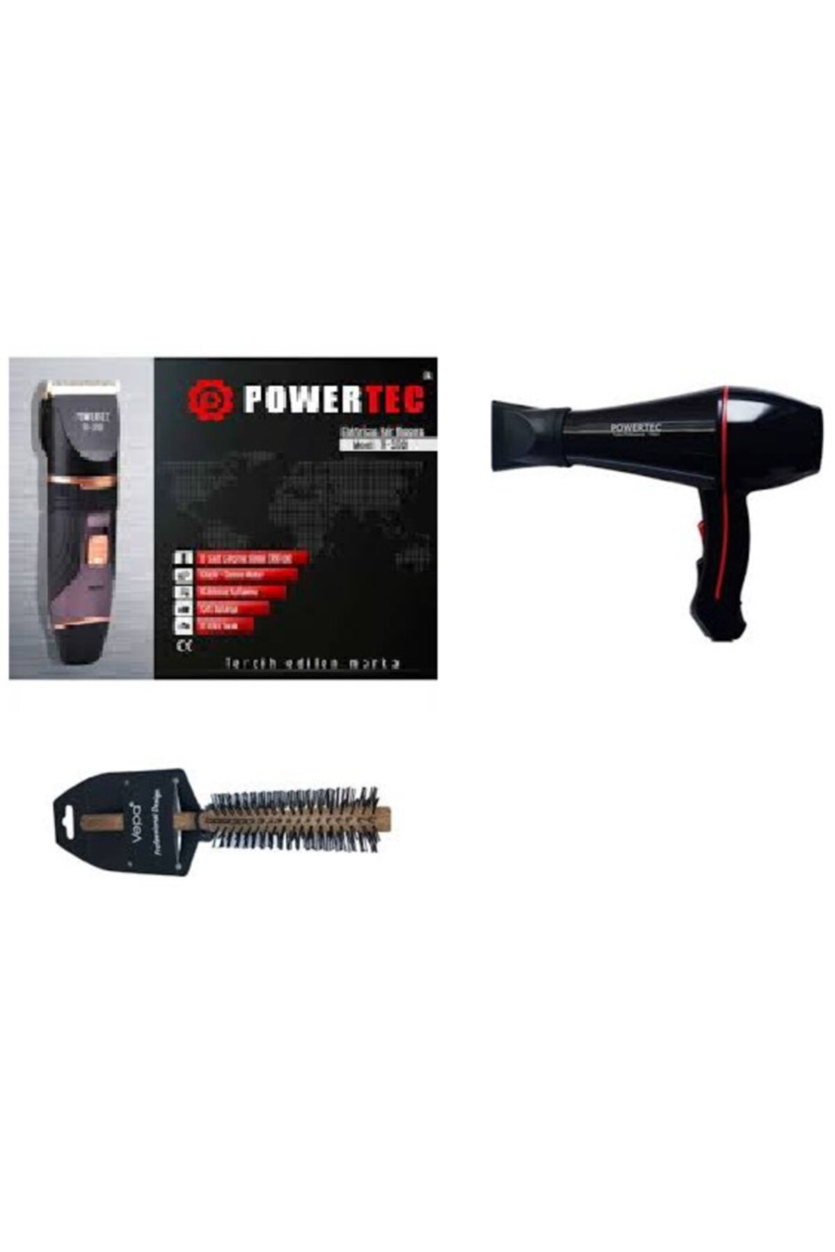 Powertec 3200traş Makinası+ Tr-601 Fön Makinası+tarak