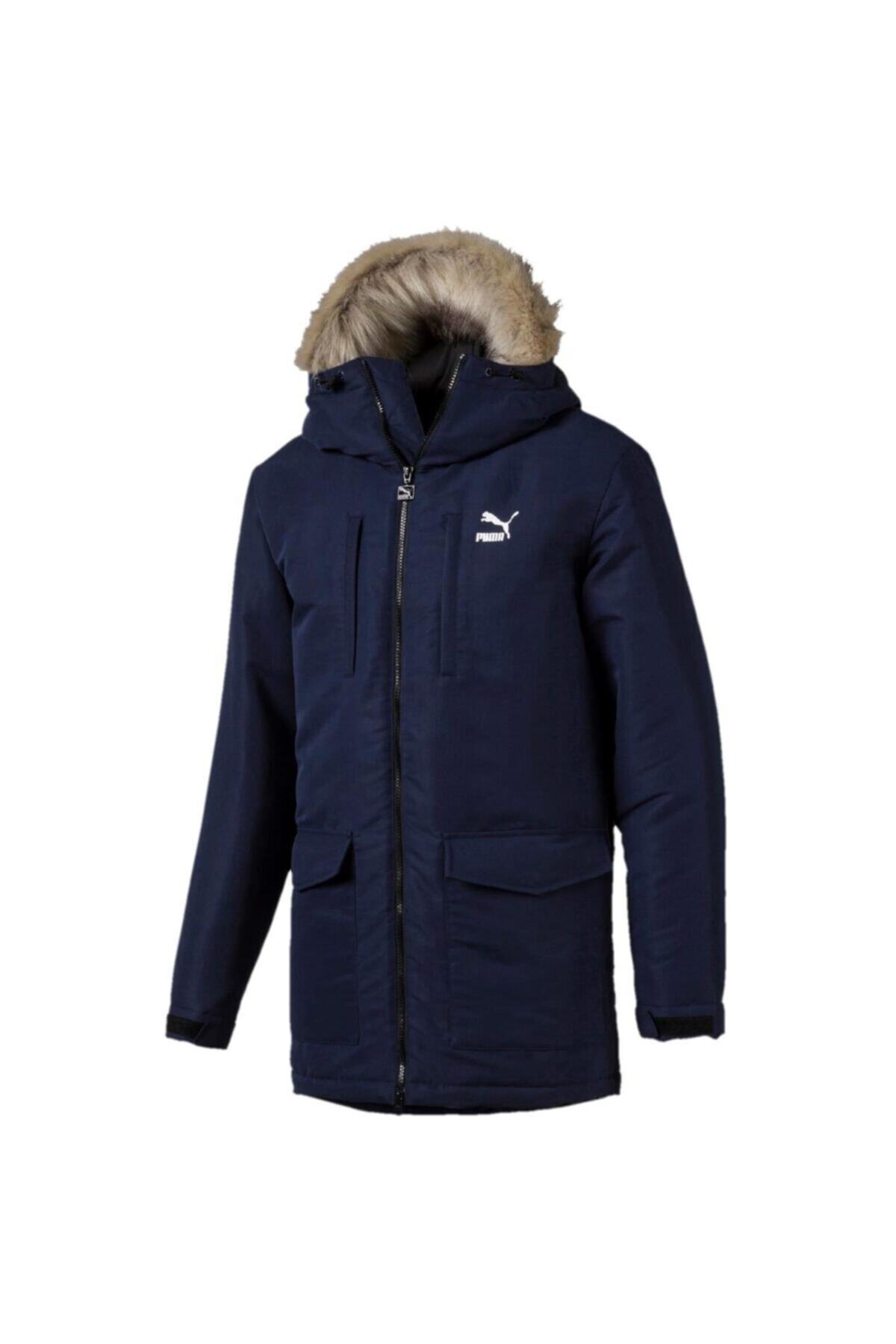 Puma Lacivert Kapüşonlu Dolgulu Parka