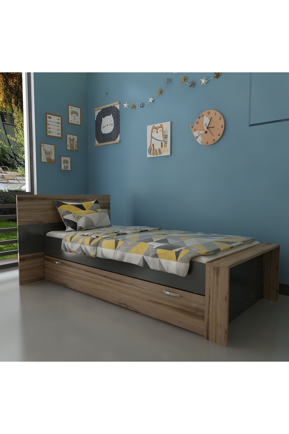 Myniture Trend Yavrulu Karyola Q4015-7 Antrasit Çırağan