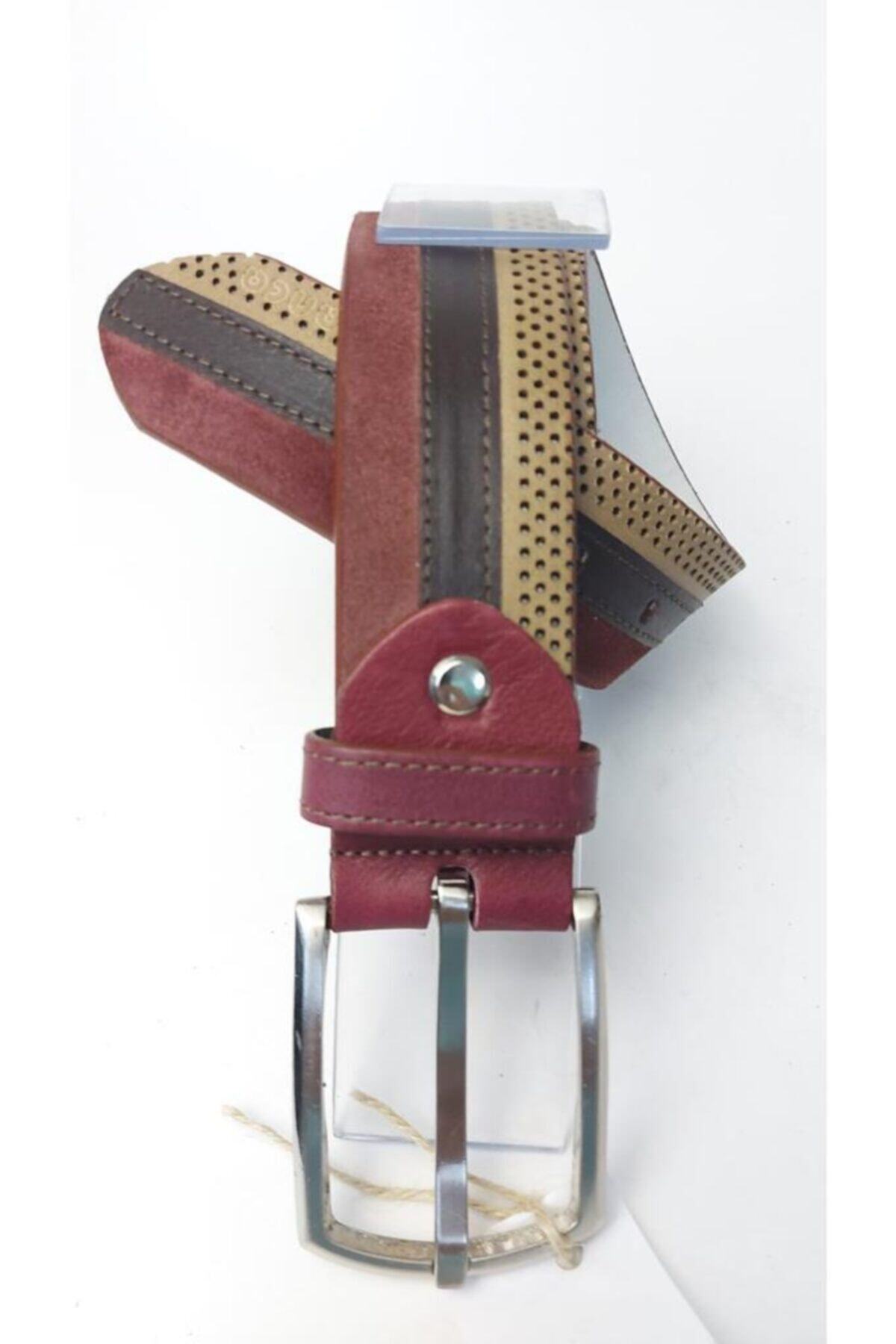 SeSi Çok Renkli Hakiki Deri Kemer 4cm